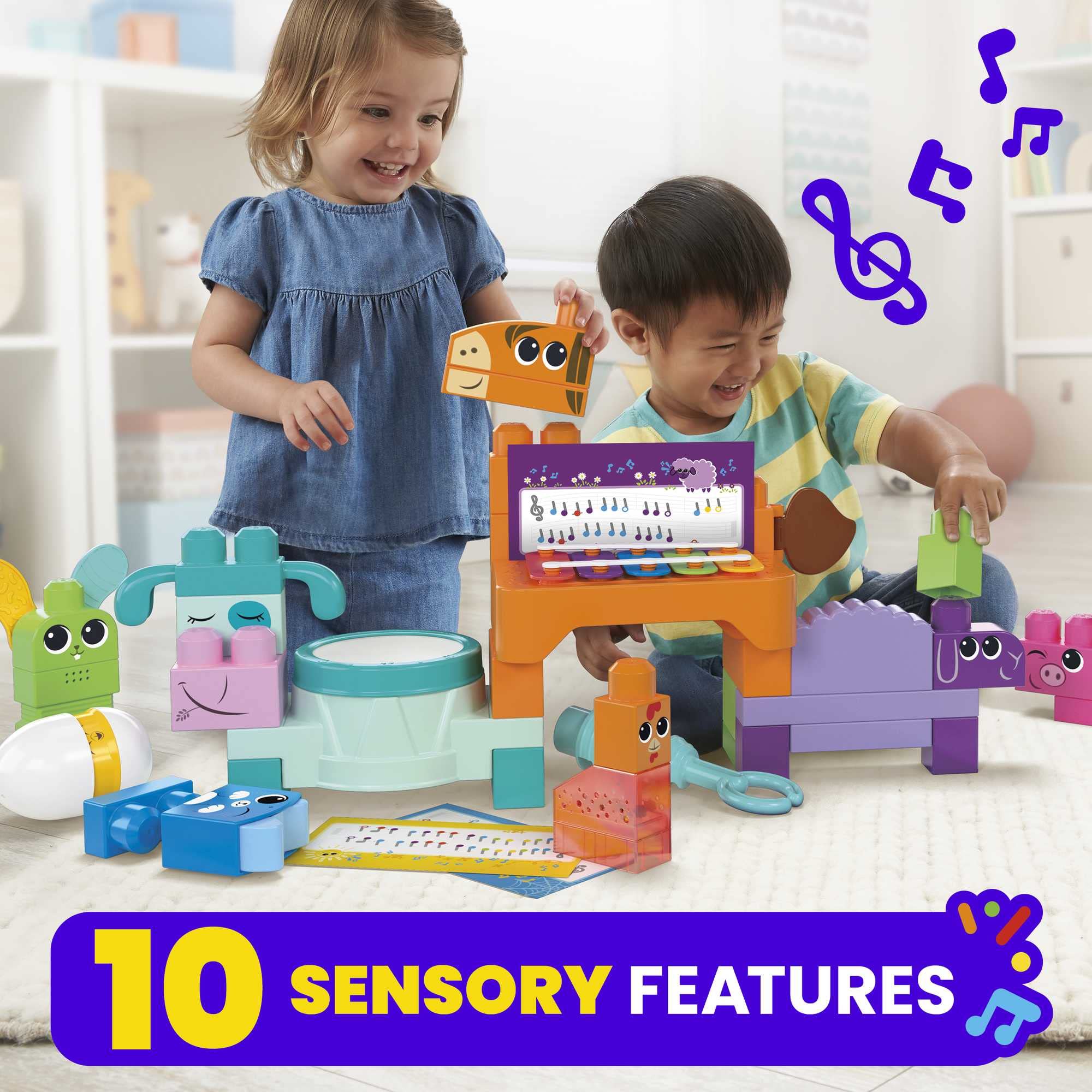 Foto 3 pulgar | Set De Juguetes Building Blocks Mega Bloks Fisher-price Musical Farm - Venta Internacional.