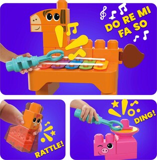 Foto 3 | Set De Juguetes Building Blocks Mega Bloks Fisher-price Musical Farm - Venta Internacional.