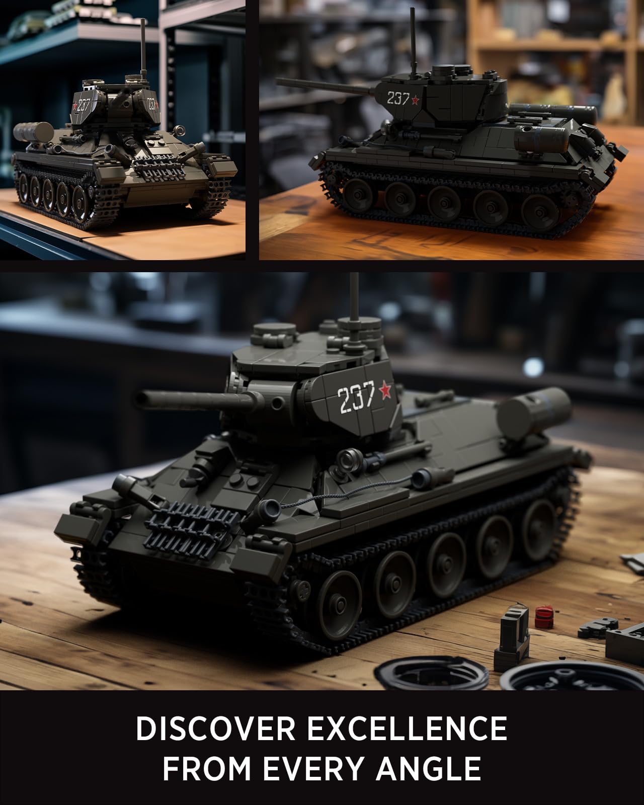 Foto 6 pulgar | Set De Construcción Nifeliz T34/85 Tank Ww2 Military 818 Piezas Nf10270 - Venta Internacional.