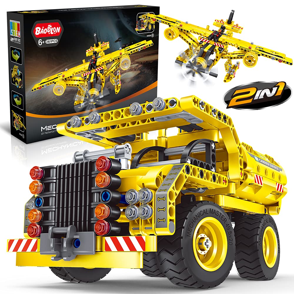 Foto 1 | Camión, Avión 2 En 1, De Stem Building Toy Baodlon, 361 Unidades, De 5 A 12 Años - Venta Internacional.
