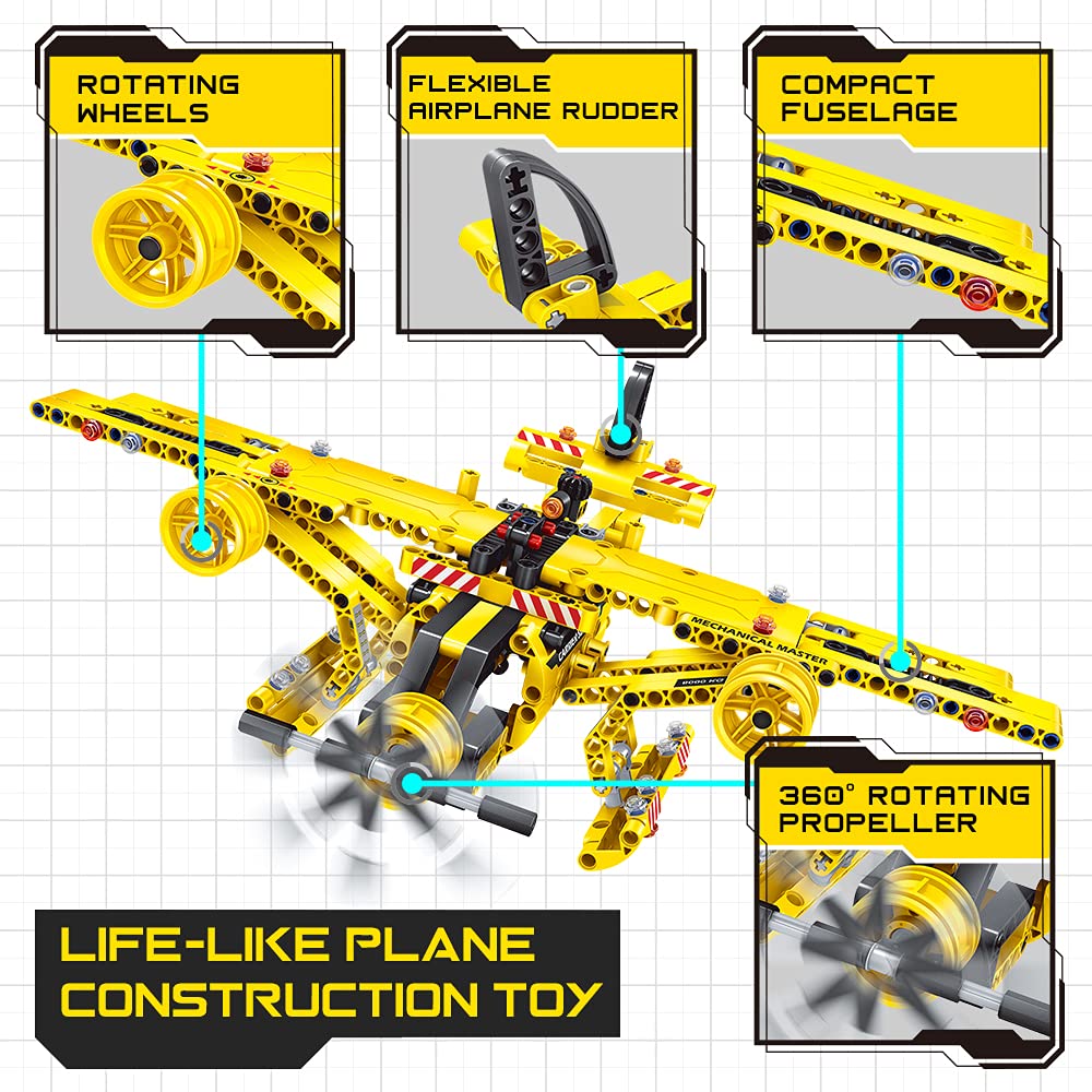 Foto 6 pulgar | Camión, Avión 2 En 1, De Stem Building Toy Baodlon, 361 Unidades, De 5 A 12 Años - Venta Internacional.