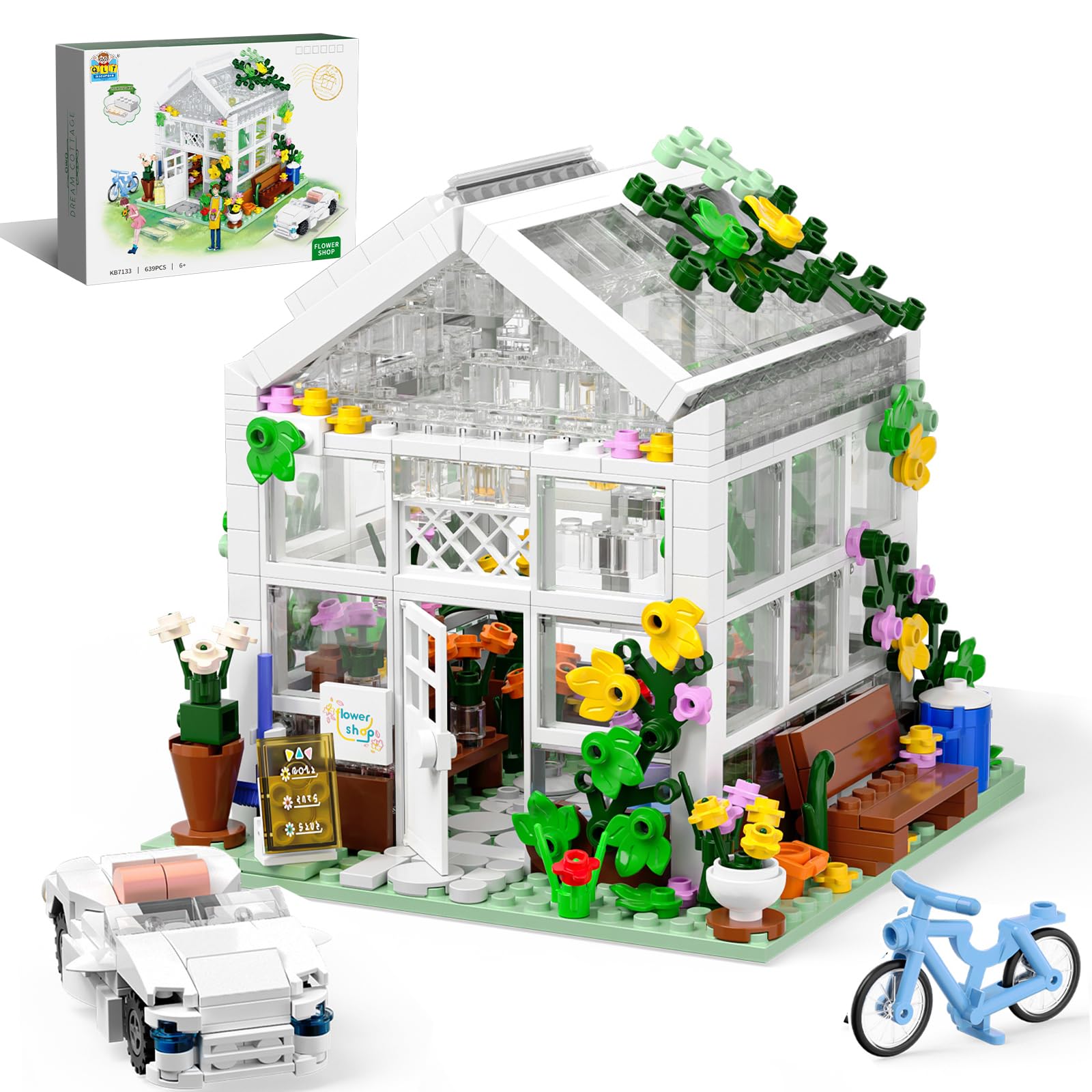 Set De Construcción Qlt White Flowers House Compatible Con Lego 639 Piezas - Venta Internacional.