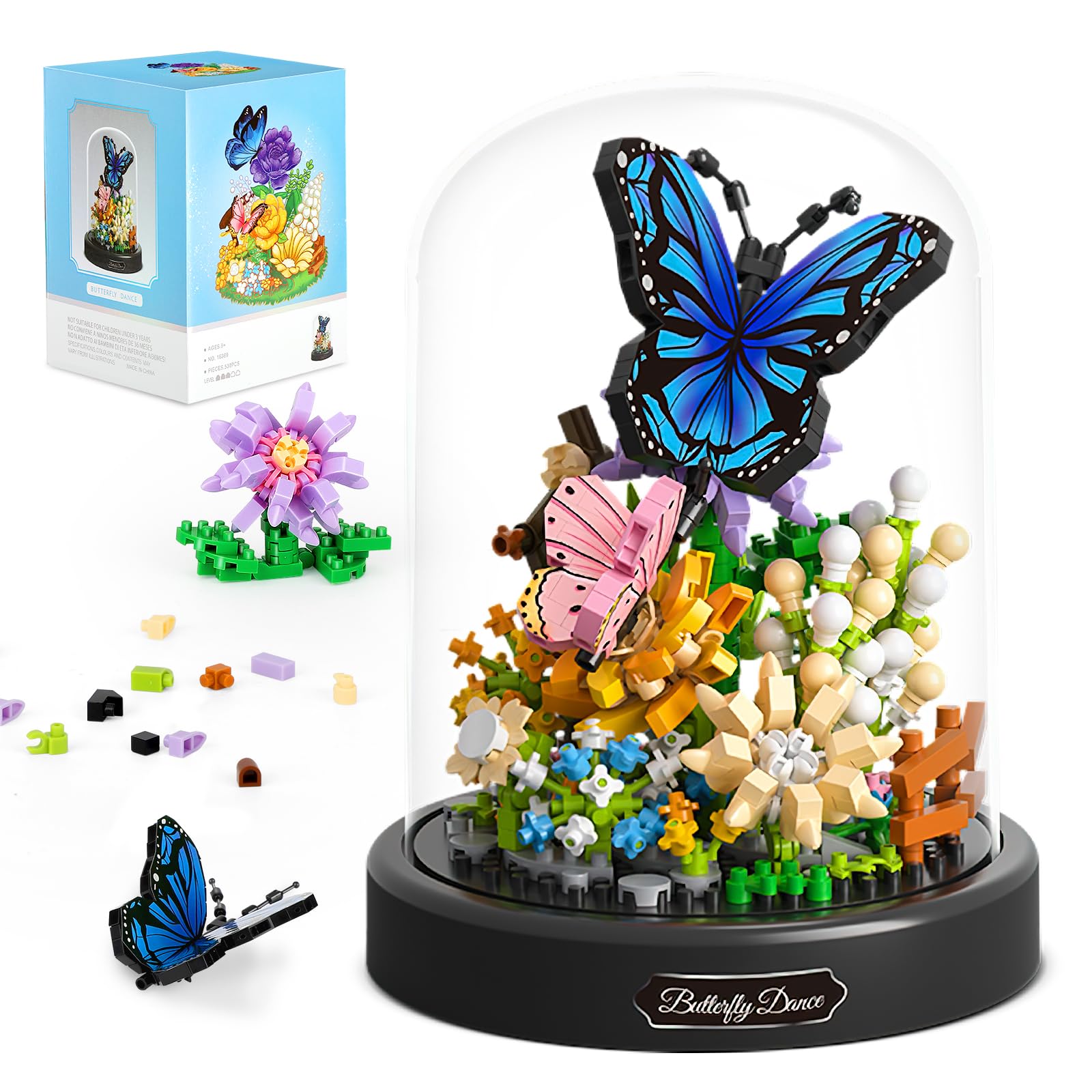 Kit De Construcción Qlt Qiaoletong, Ramo De Flores, 530 Unidades Con Animales - Venta Internacional.