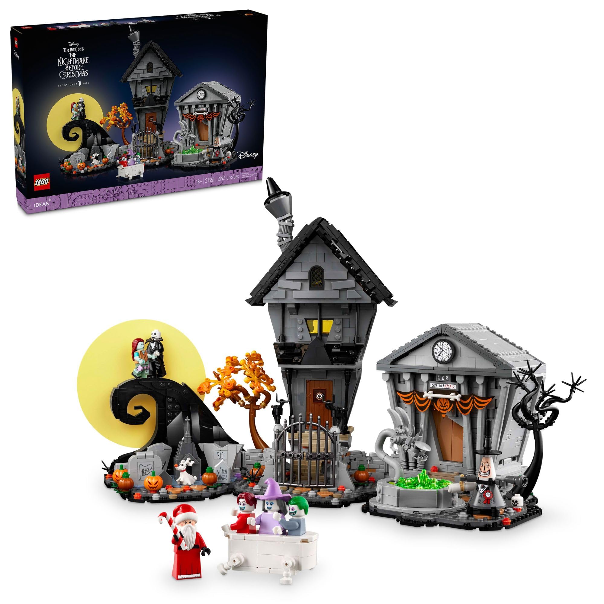 Foto 2 pulgar | Set De Construcción Lego Disney La Pesadilla Antes De Navidad Decor De Tim Burton 21351 - Venta Internacional.