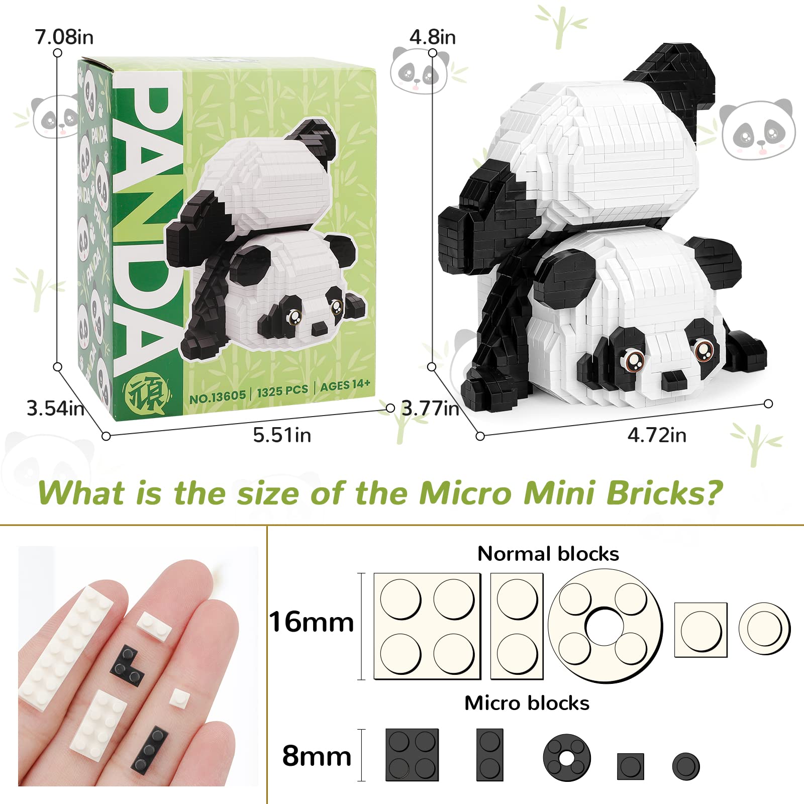 Foto 3 pulgar | Juego De Bloques De Construcción Qlt Qiaoletong Cute Panda 1325 Piezas - Venta Internacional.
