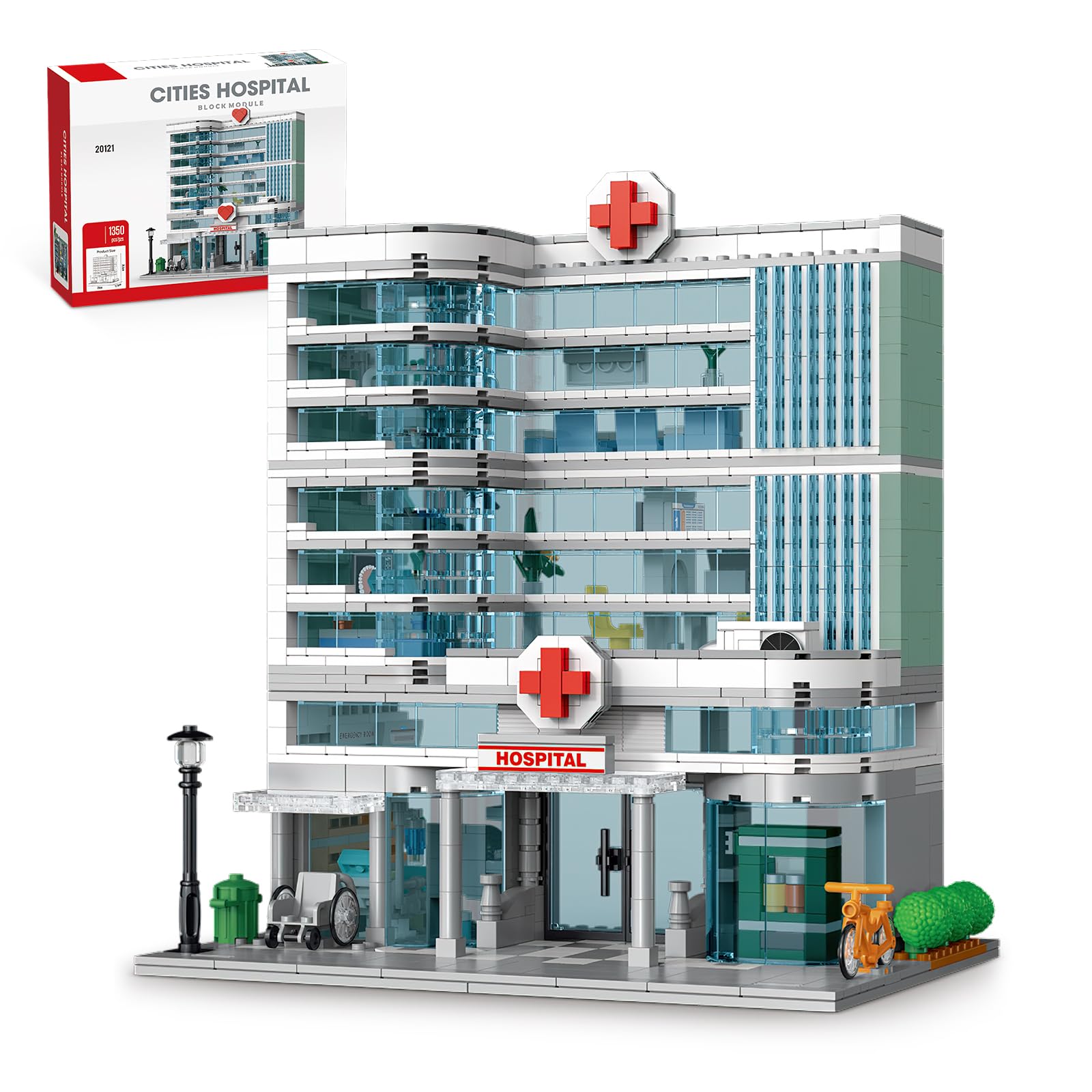 Foto 1 | Set De Construcción De Juguetes Newabwn City Hospital Con Led 1350 Piezas - Venta Internacional.