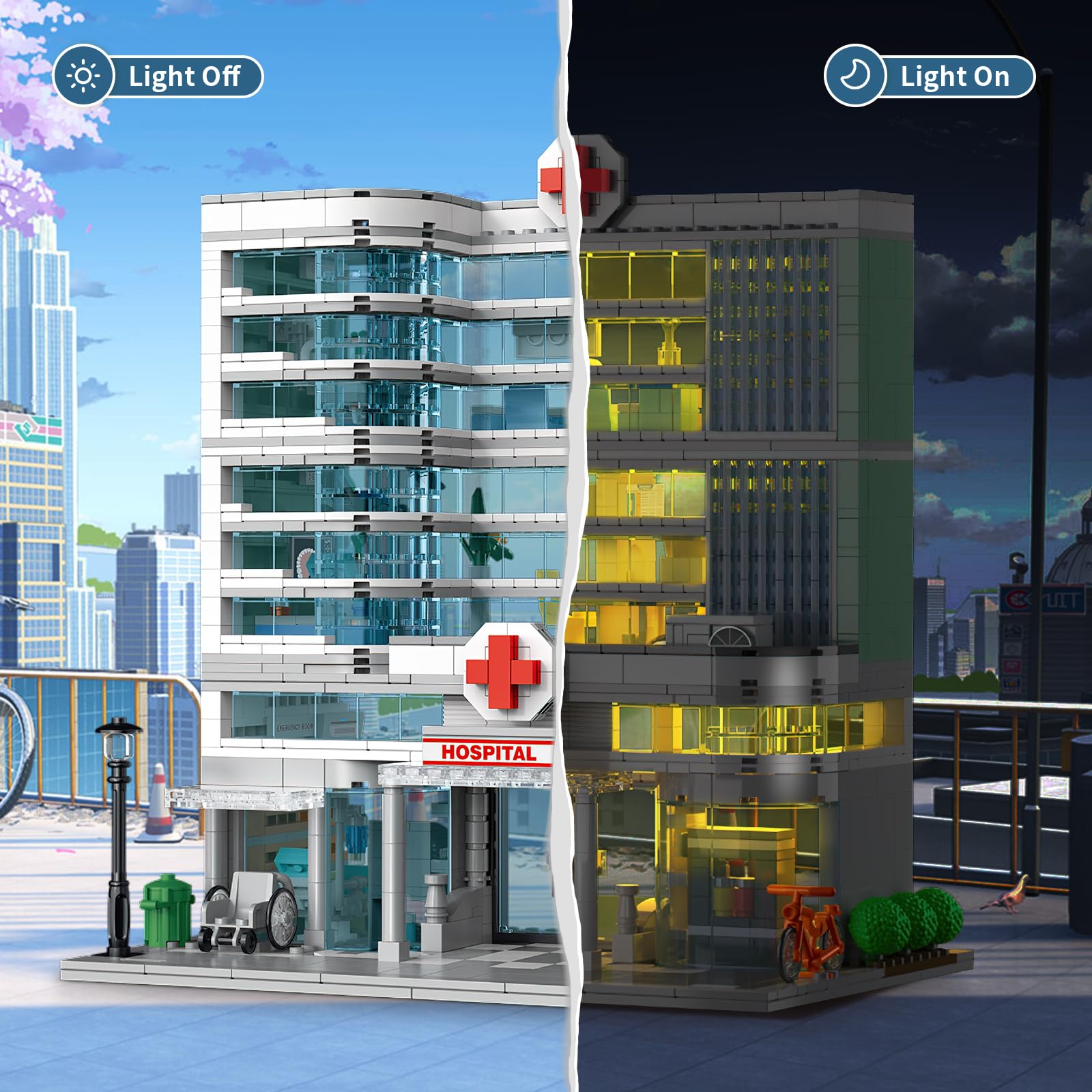 Foto 5 | Set De Construcción De Juguetes Newabwn City Hospital Con Led 1350 Piezas - Venta Internacional.