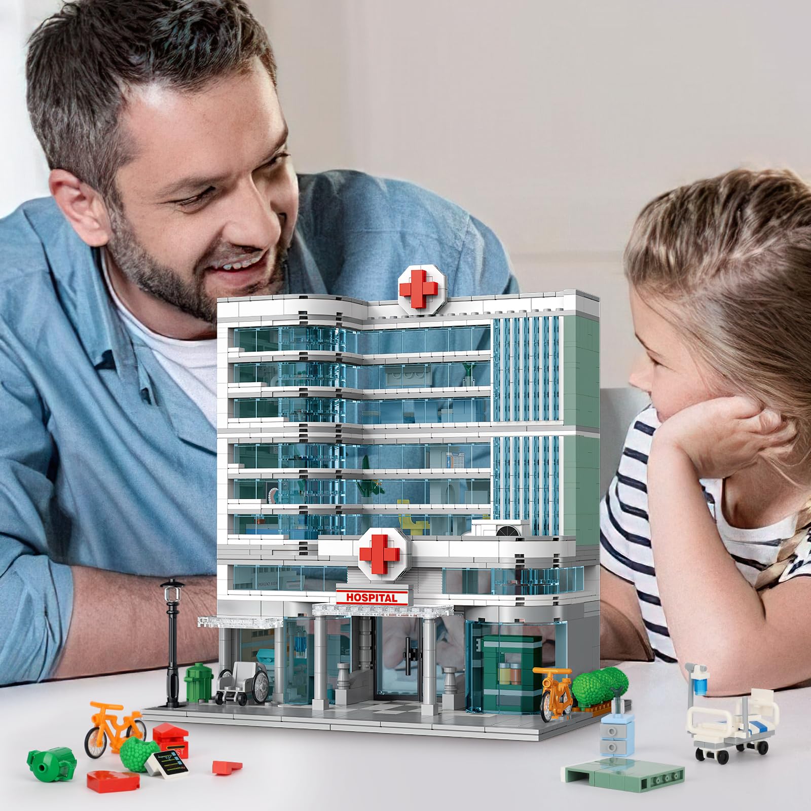 Foto 6 | Set De Construcción De Juguetes Newabwn City Hospital Con Led 1350 Piezas - Venta Internacional.