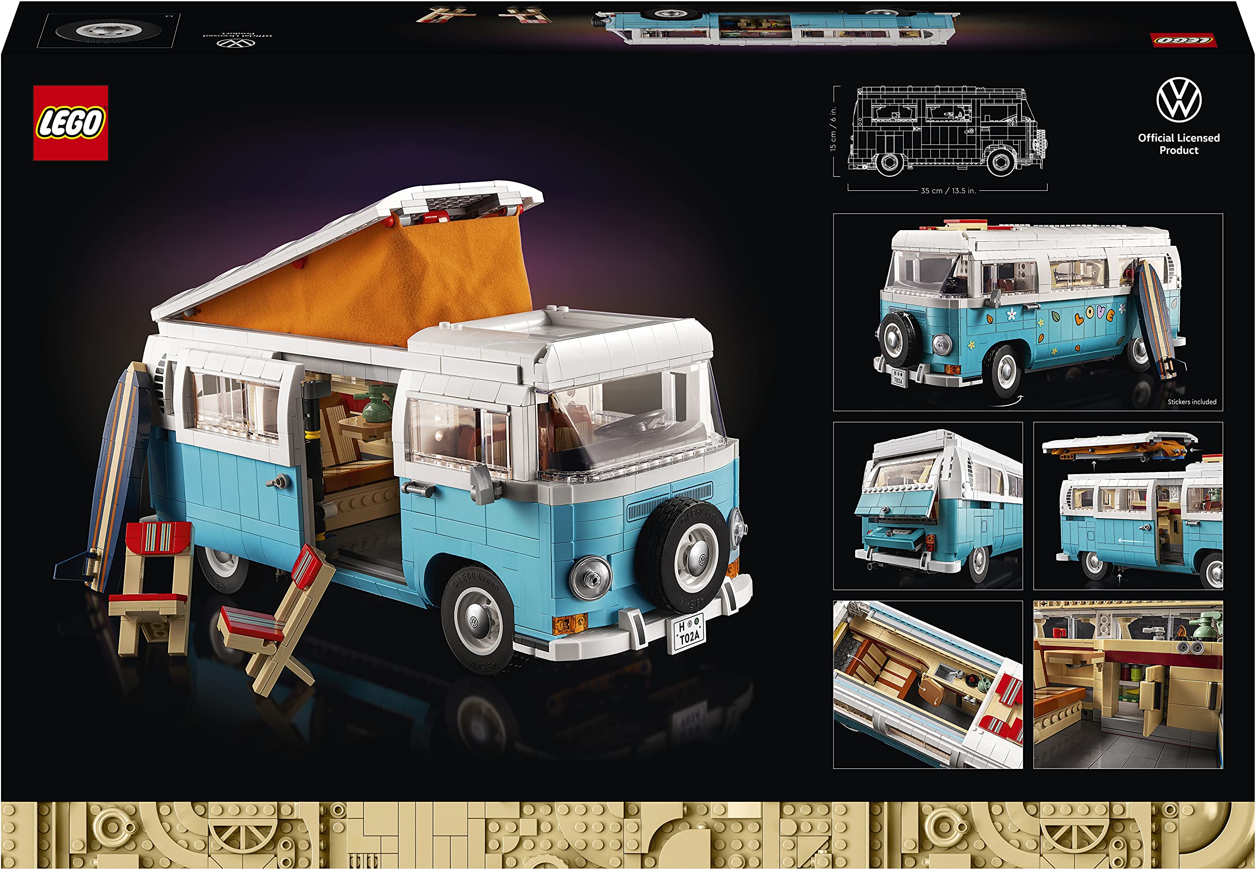 Foto 4 pulgar | Juguete Lego Volkswagen T2 Campingbus 2205 Piezas Azul - Venta Internacional.
