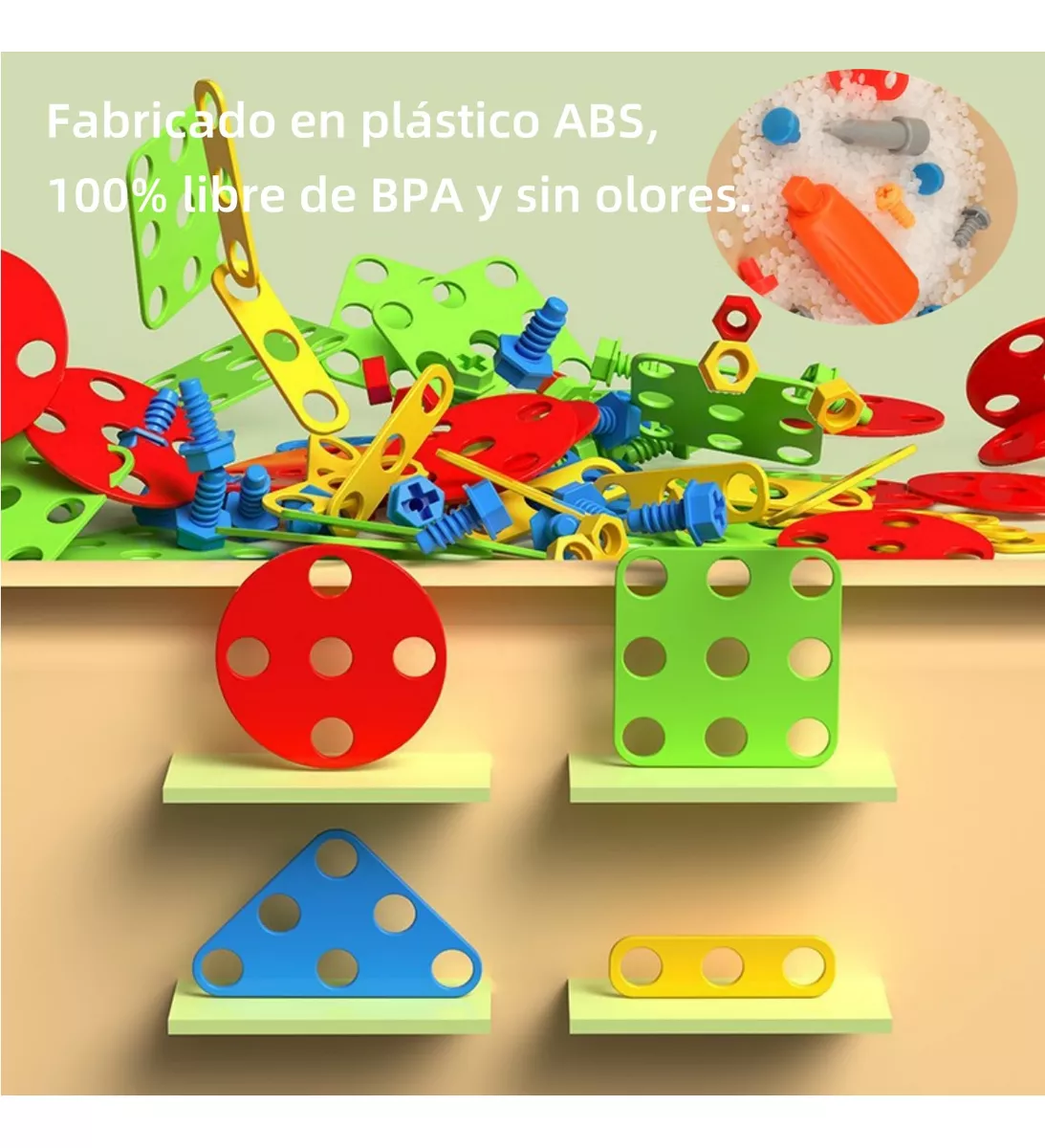 Foto 2 | Kit De Herramientas 230pzs Juguete Bloques Infantil De Niños Verde Limon