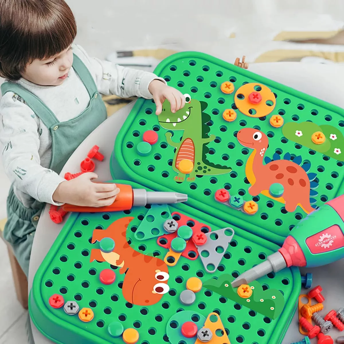 Foto 6 | Kit De Herramientas 230pzs Juguete Bloques Infantil De Niños Verde Limon