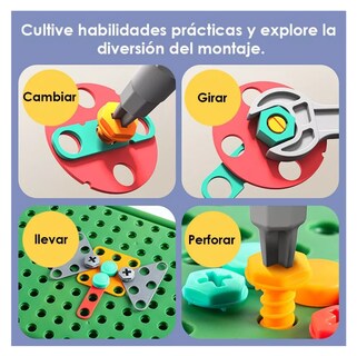 Foto 3 | Kit De Herramientas 230pzs Juguete Bloques Infantil De Niños Verde Limon