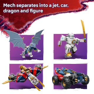Foto 3 | Juguete De Construcción Lego Ninjago Zane's Ultra Combiner Mech 71834 - Venta Internacional.