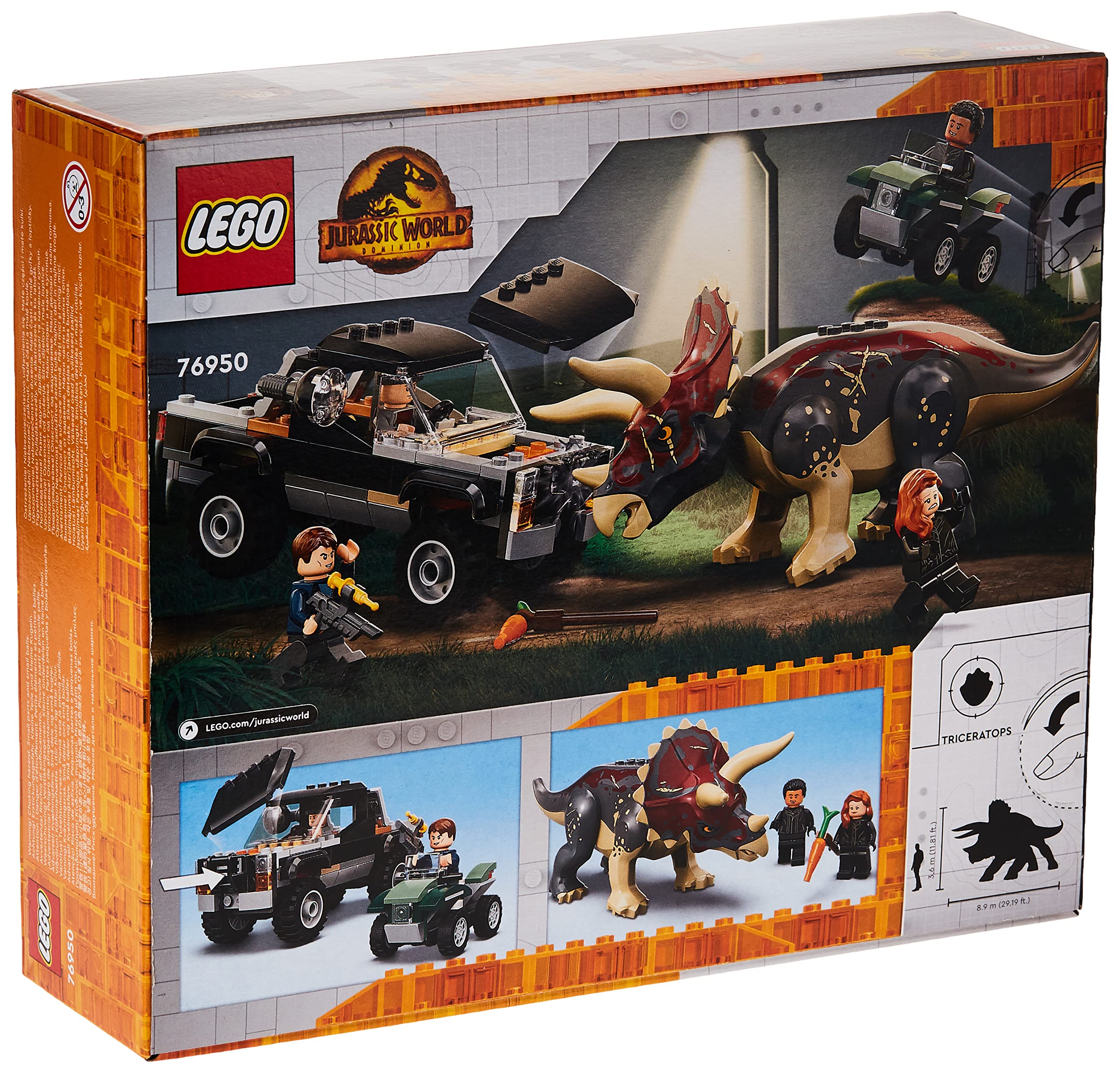 Foto 3 | Juguete De Construcción Lego Jurassic World 76950 Triceratops Truck - Venta Internacional.