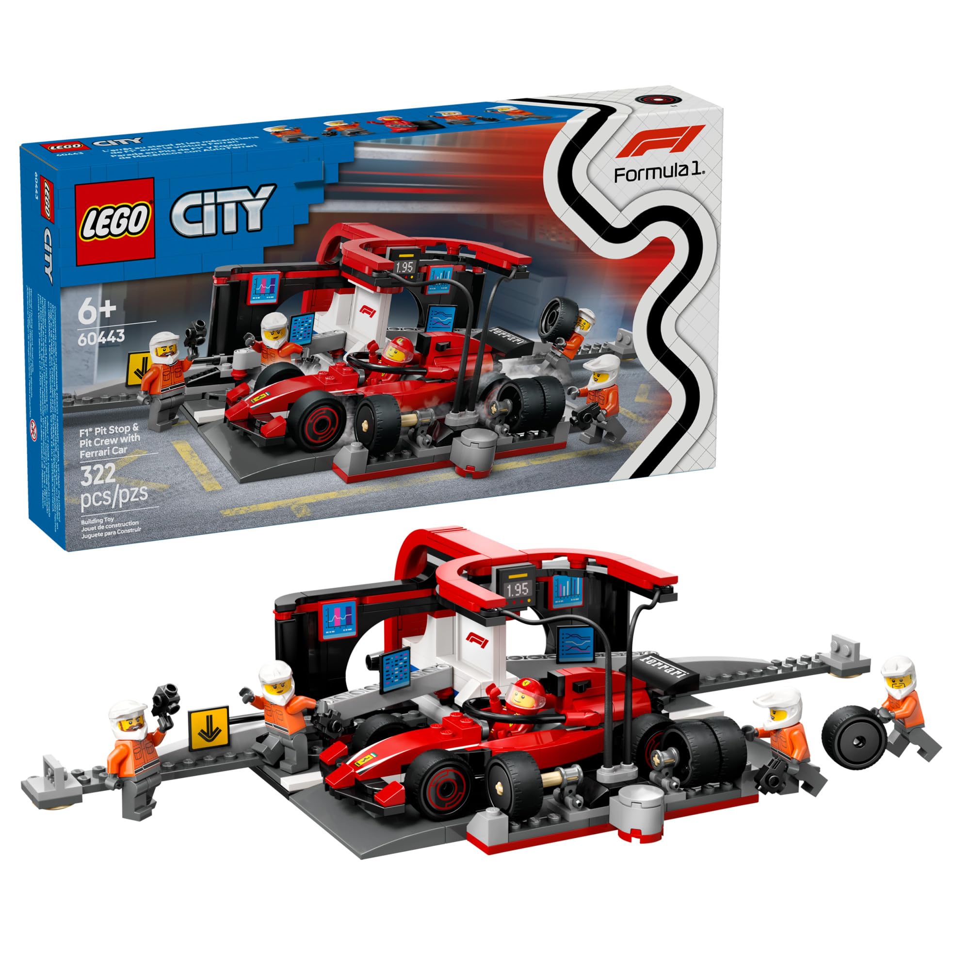 Set De Construcción De Juguetes Lego City F1 Pit Stop Con Ferrari 60443 - Venta Internacional.