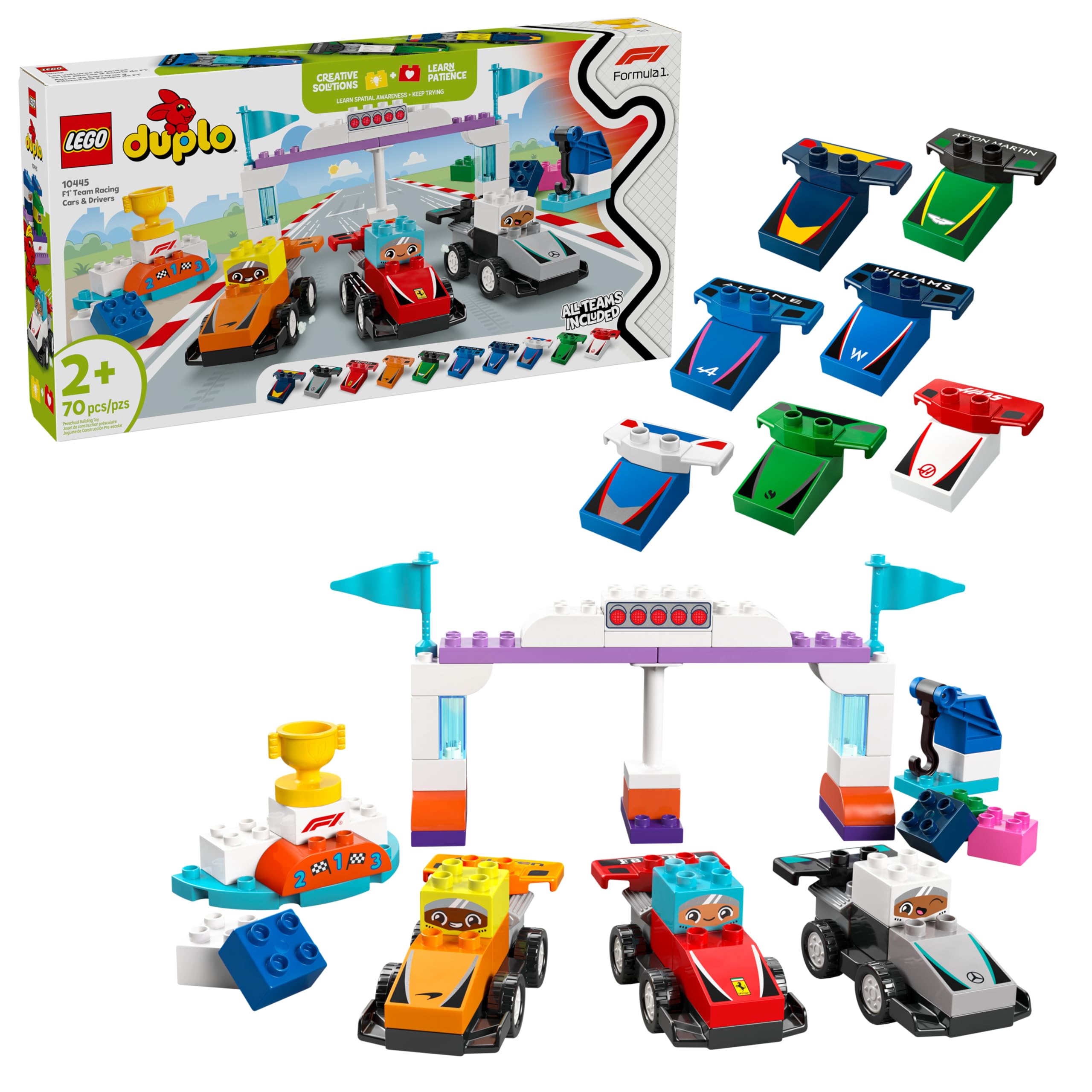Set De Juego De Construcción Lego Duplo Town F1 Team Race Cars - Venta Internacional.