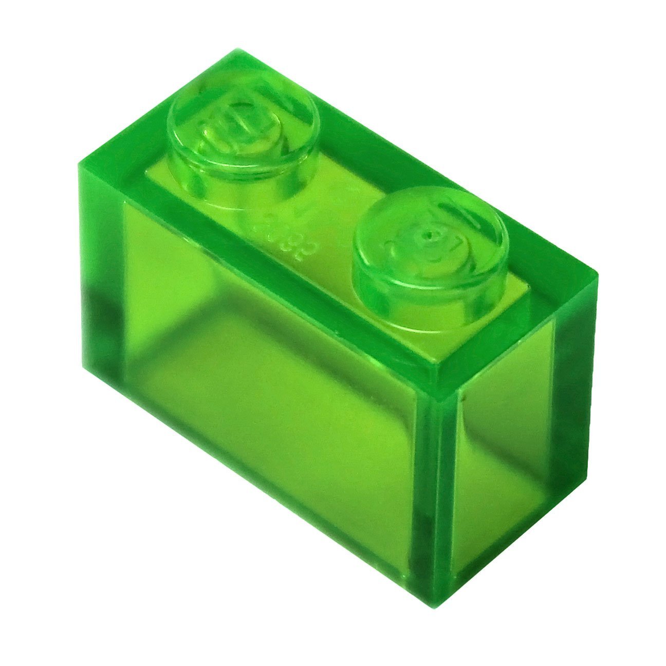 Lego Parts Lego Sets, Ladrillo 1x2, Color Verde Translúcido, 50 Unidades - Venta Internacional.