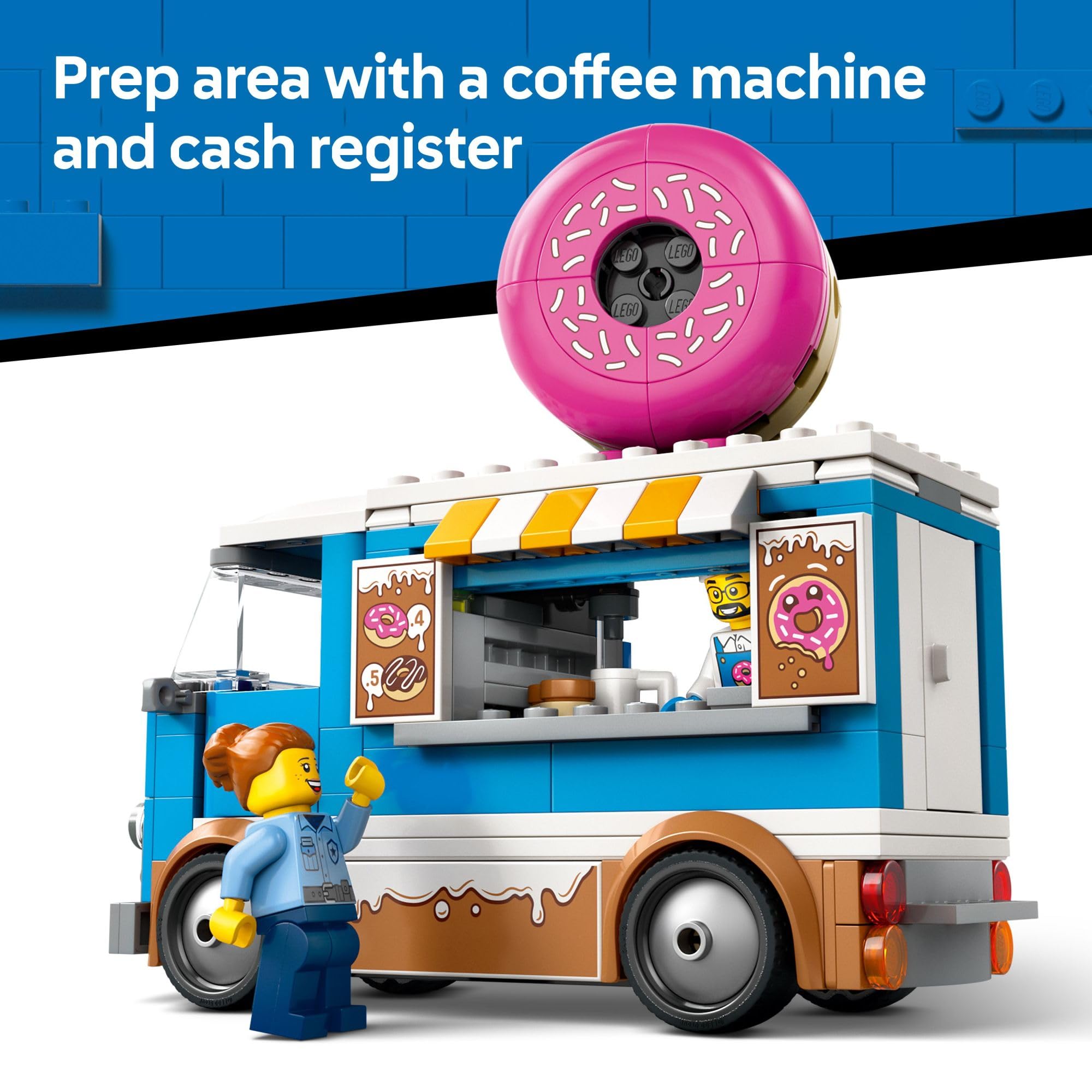 Foto 4 pulgar | Juguete De Construcción Lego City Donut Truck 60452 Con 2 Minifiguras - Venta Internacional.