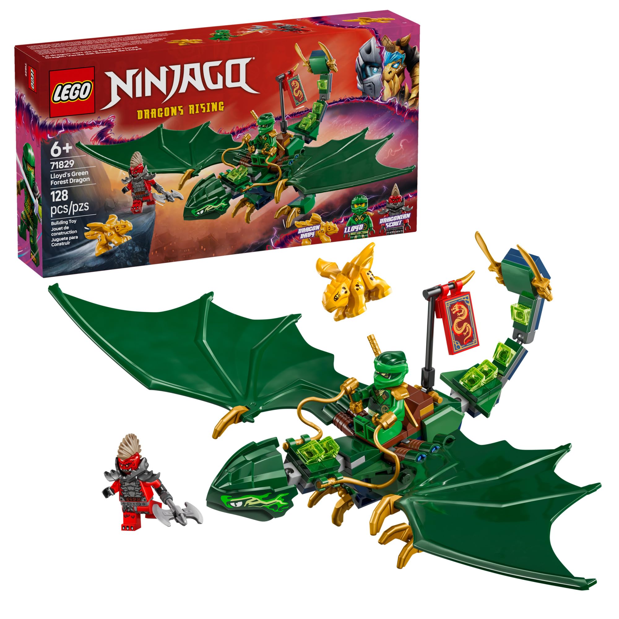 Foto 2 pulgar | Juguete De Construcción Lego Ninjago Lloyd's Green Forest Dragon 71829 - Venta Internacional.