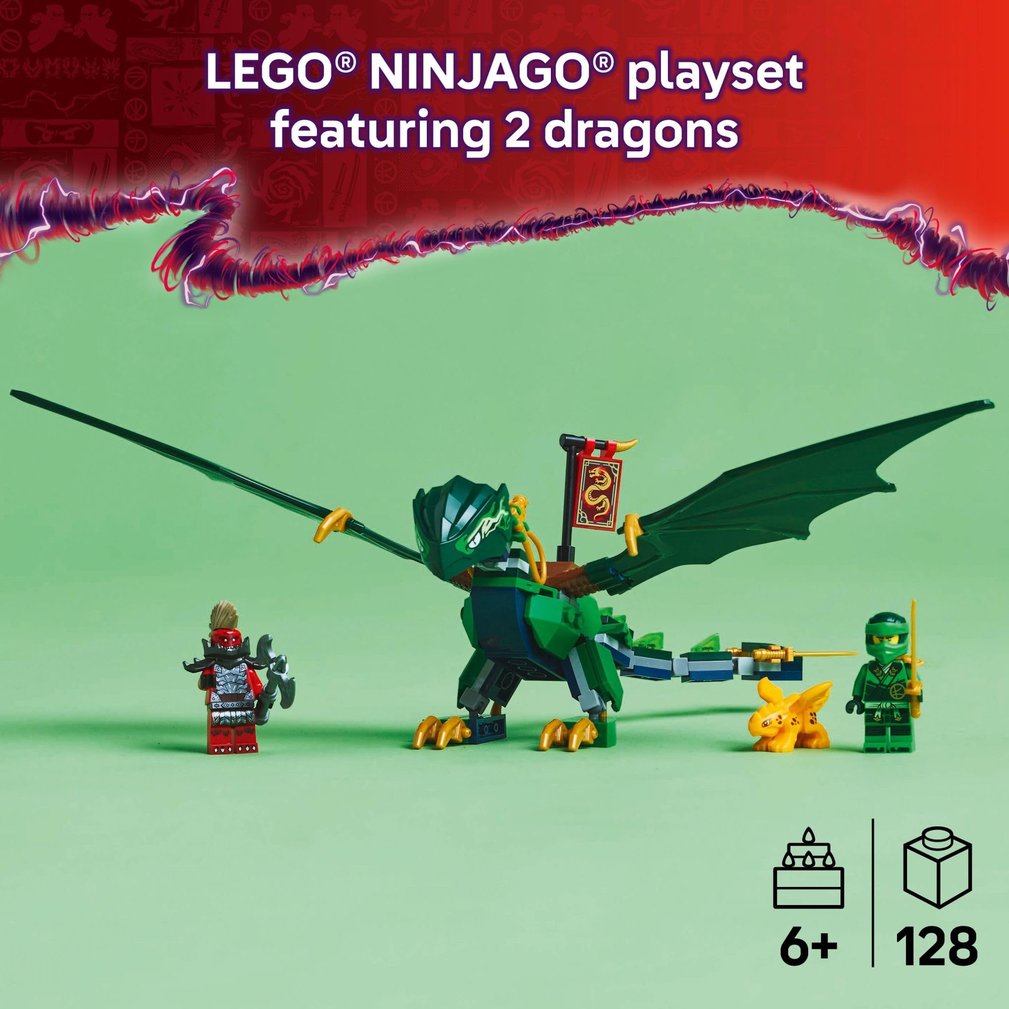 Foto 3 pulgar | Juguete De Construcción Lego Ninjago Lloyd's Green Forest Dragon 71829 - Venta Internacional.