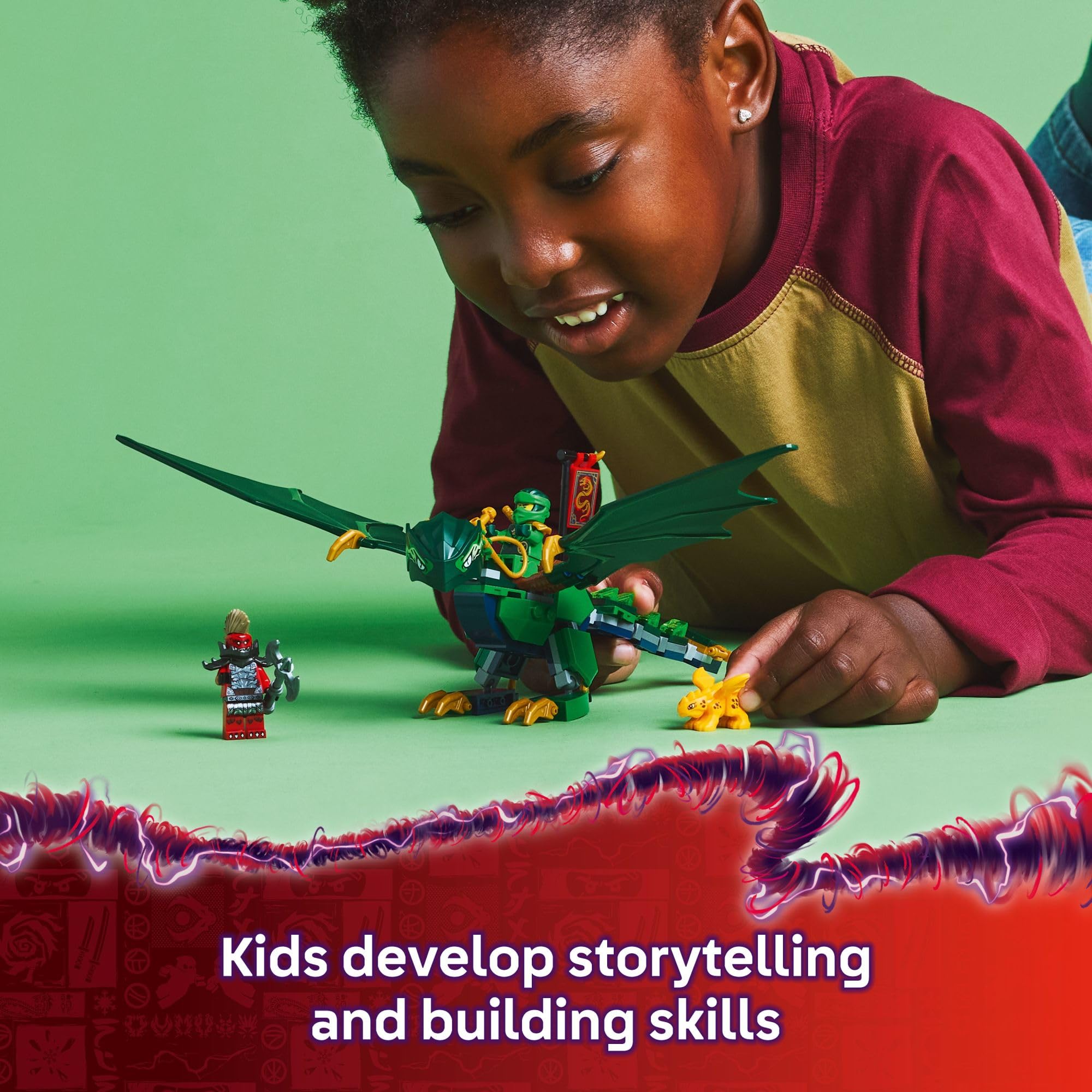 Foto 5 | Juguete De Construcción Lego Ninjago Lloyd's Green Forest Dragon 71829 - Venta Internacional.