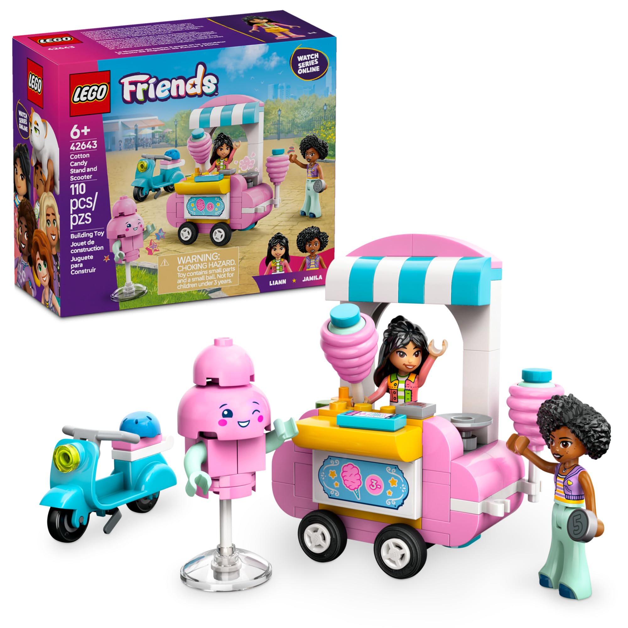 Foto 2 pulgar | Soporte Para Juguetes De Construcción Lego Friends De Algodón De Azúcar Con Scooter - Venta Internacional.
