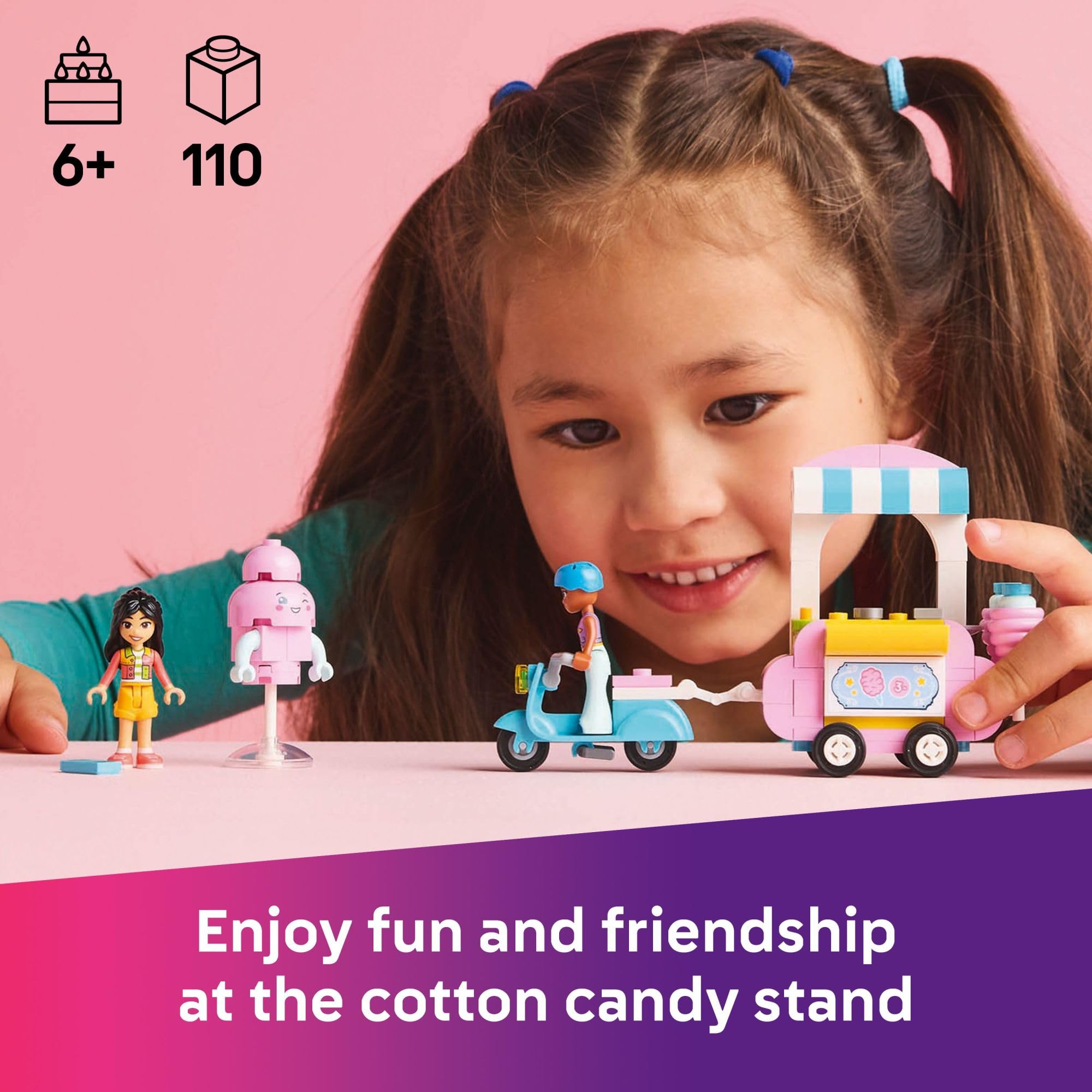 Foto 3 pulgar | Soporte Para Juguetes De Construcción Lego Friends De Algodón De Azúcar Con Scooter - Venta Internacional.