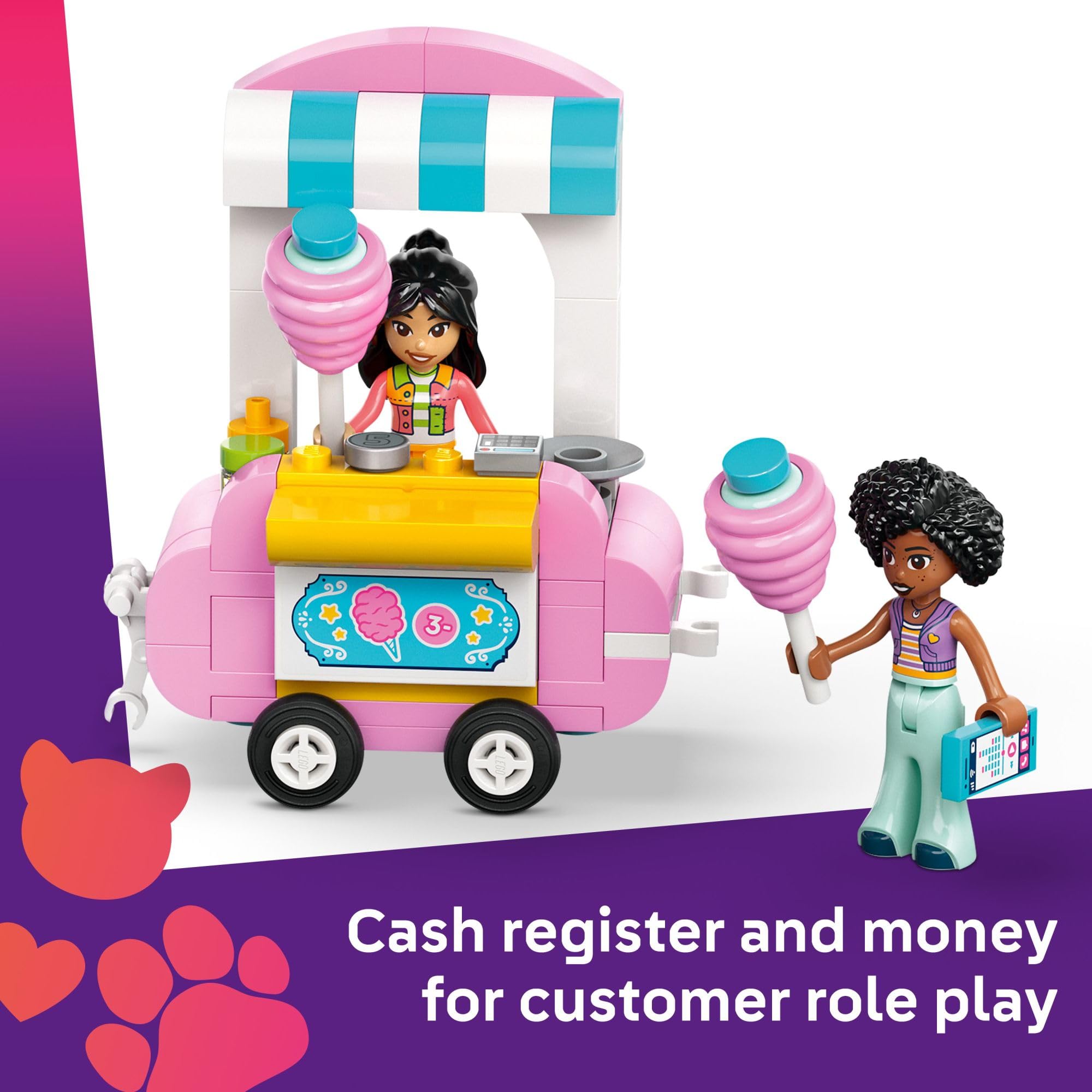 Foto 5 | Soporte Para Juguetes De Construcción Lego Friends De Algodón De Azúcar Con Scooter - Venta Internacional.
