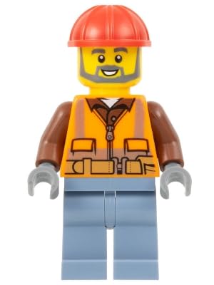 Foto 3 | Minifigura De Un Trabajador De Construcción Del Aeropuerto De Lego City Con Coche - Venta Internacional.
