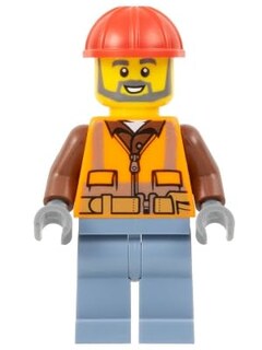 Foto 3 | Minifigura De Un Trabajador De Construcción Del Aeropuerto De Lego City Con Coche - Venta Internacional.