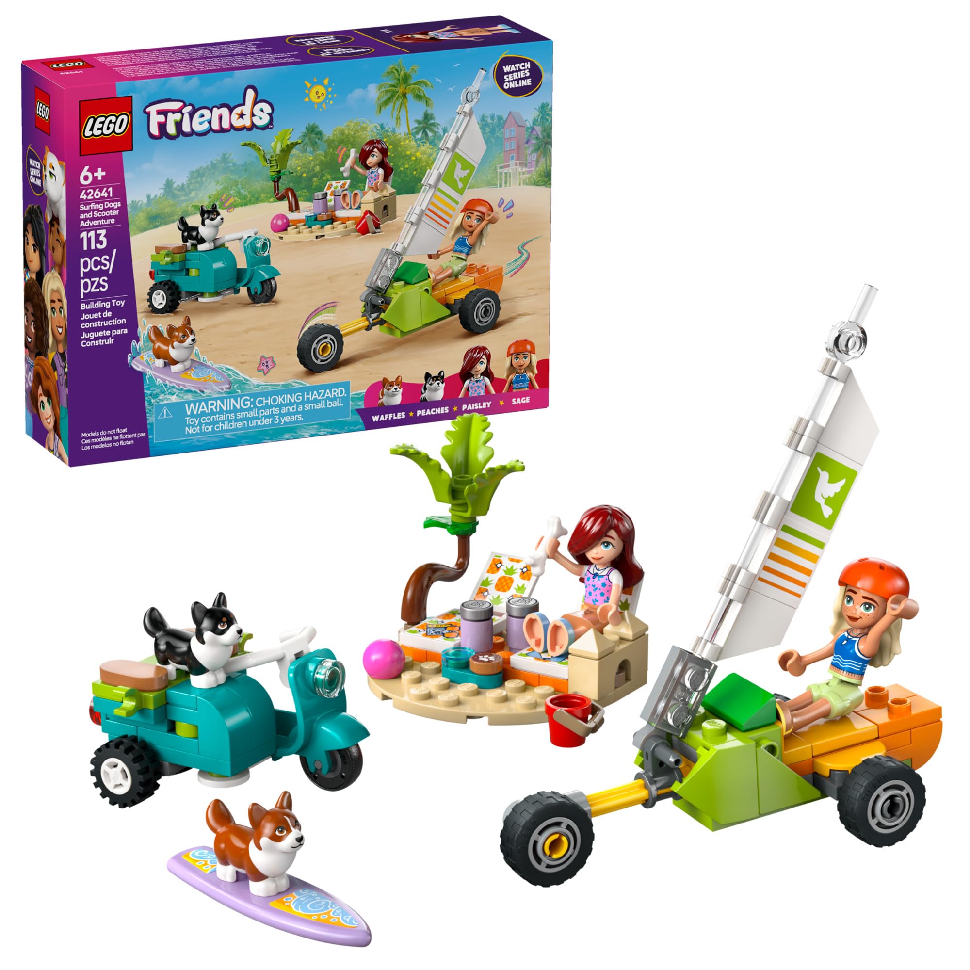 Juguete De Construcción Lego Friends Surfing Dogs Con Minimuñecas De Más De 6 Años - Venta Internacional.