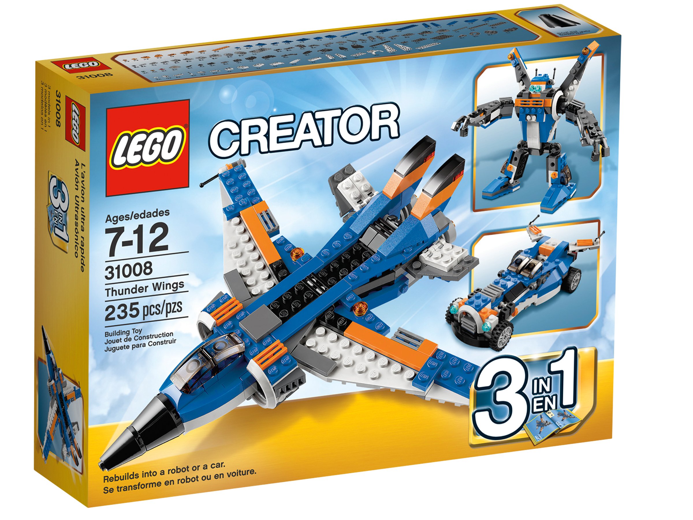 Foto 3 pulgar | Juguete Lego Creator Thunder Wings 31008 Con Modelo 3 En 1 - Venta Internacional.