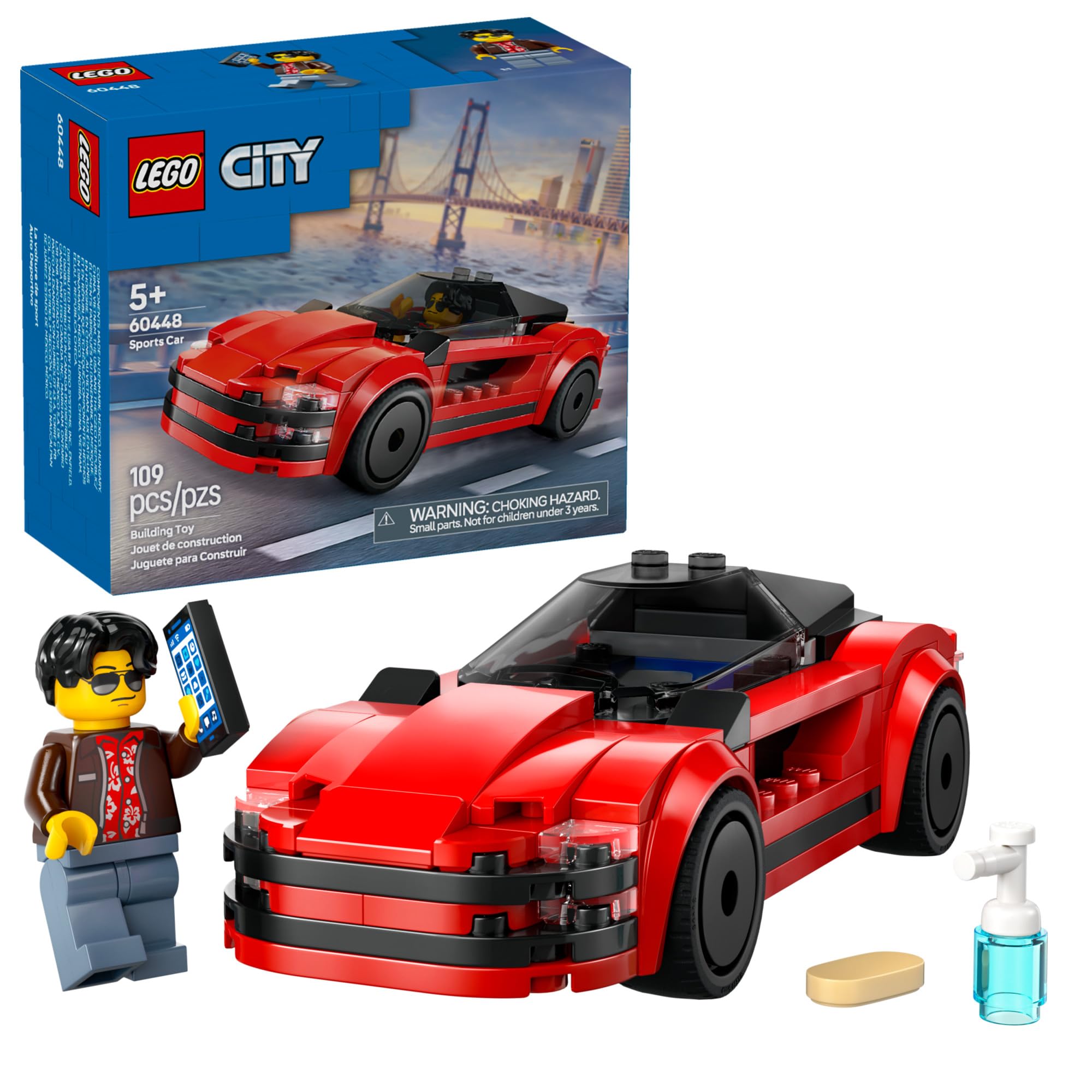 Foto 1 | Coche Deportivo Rojo De Juguete De Construcción Lego City Con Conductor De Más De 5 Años - Venta Internacional.