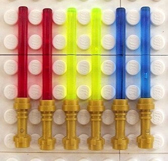 Foto 1 | Sable Láser Lego Star Wars 6x De Juguete En 3 Colores Con Empuñaduras De Oro Perlado - Venta Internacional.