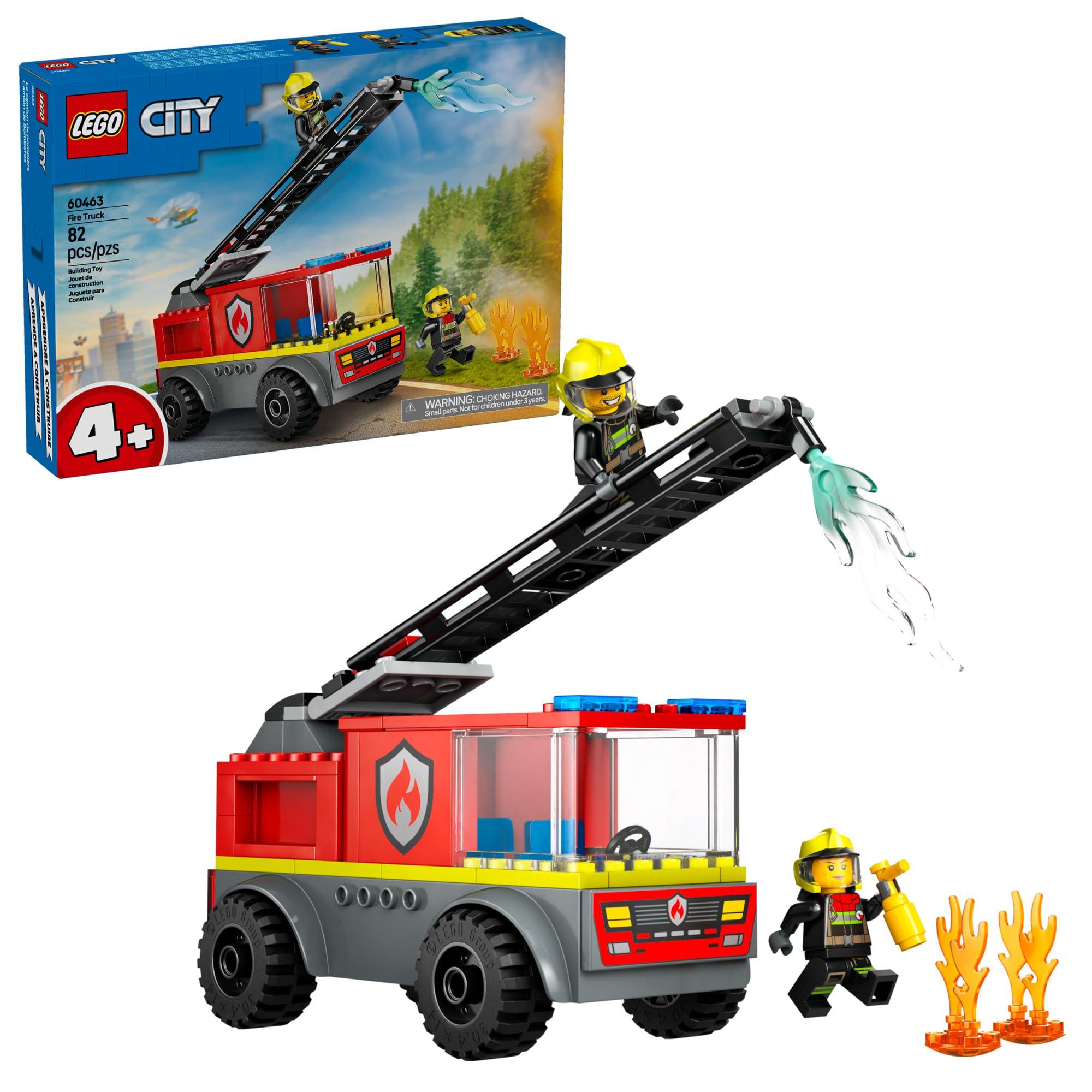 Foto 2 pulgar | Camión Lego City Fire Ladder De Juguete Con 2 Minifiguras De Bombero - Venta Internacional.