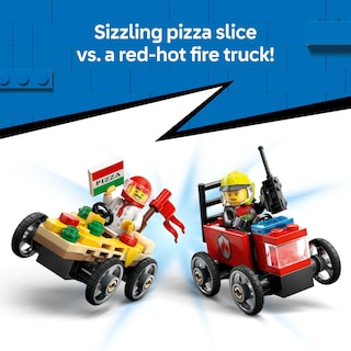 Foto 3 | Construyendo Un Coche De Carreras Lego City Pizza Contra Fire Truck De Juguete Durante Más De 5 Años - Venta Intern