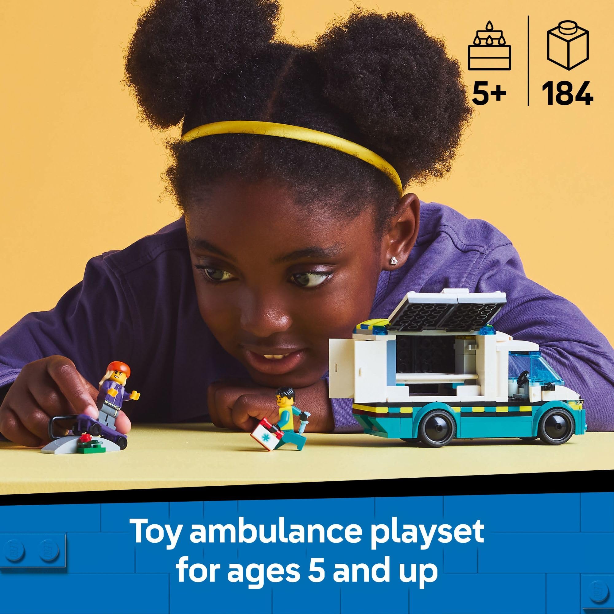 Foto 2 | Juguete De Construcción Lego City Emergency Ambulance 60451 Kids 5+ - Venta Internacional.