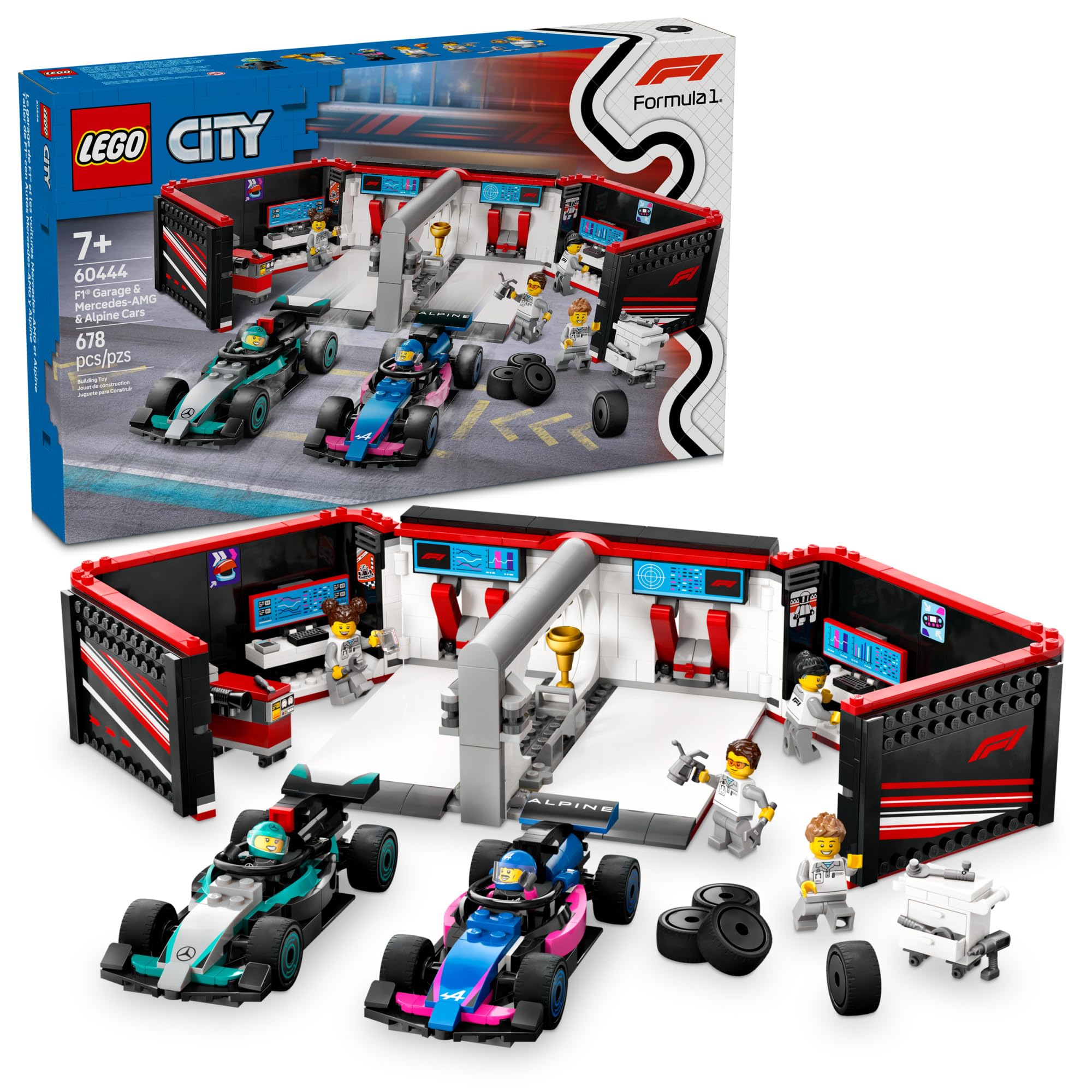 Garaje De Juguete Lego City F1 Y Autos Mercedes-amg Y Alpine 60444 - Venta Internacional.