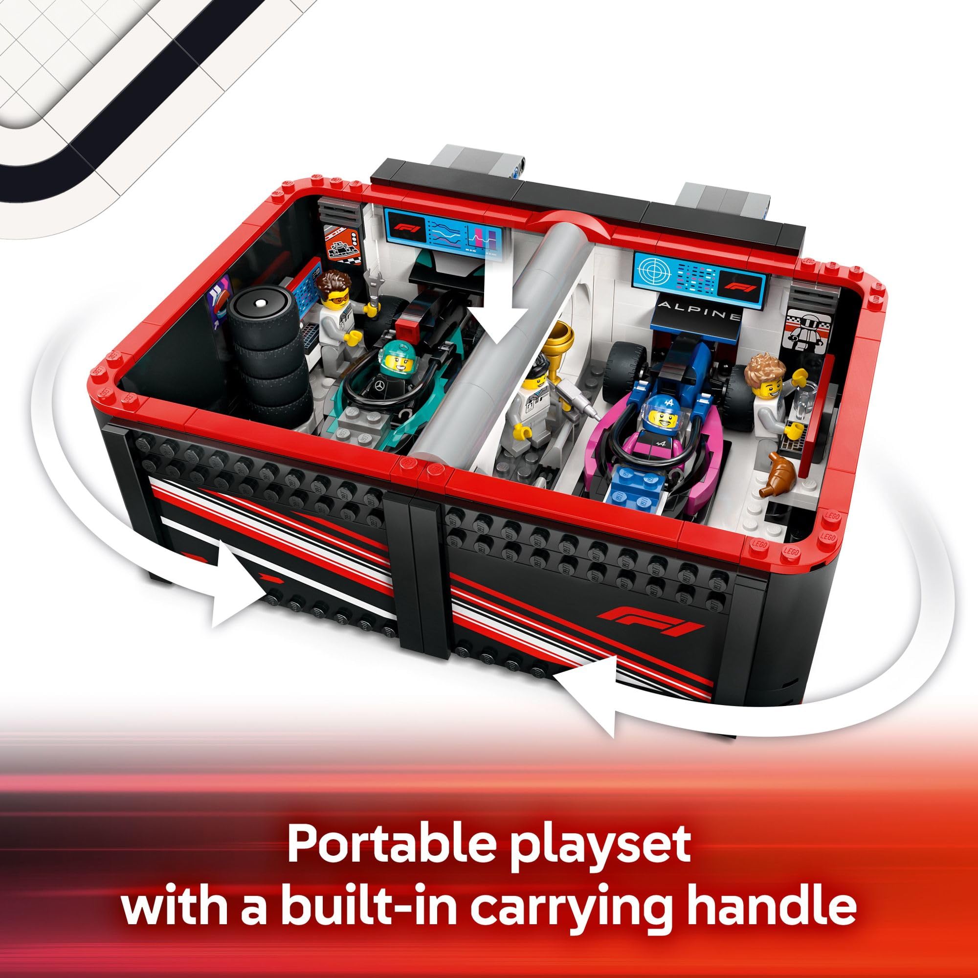 Foto 4 pulgar | Garaje De Juguete Lego City F1 Y Autos Mercedes-amg Y Alpine 60444 - Venta Internacional.