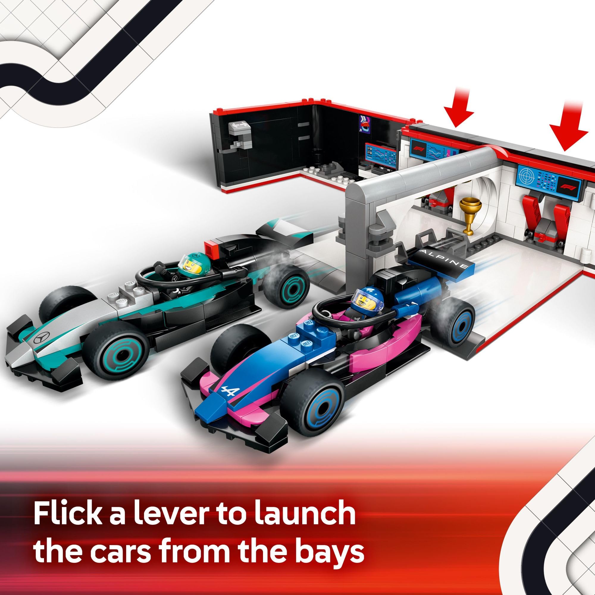 Foto 4 | Garaje De Juguete Lego City F1 Y Autos Mercedes-amg Y Alpine 60444 - Venta Internacional.