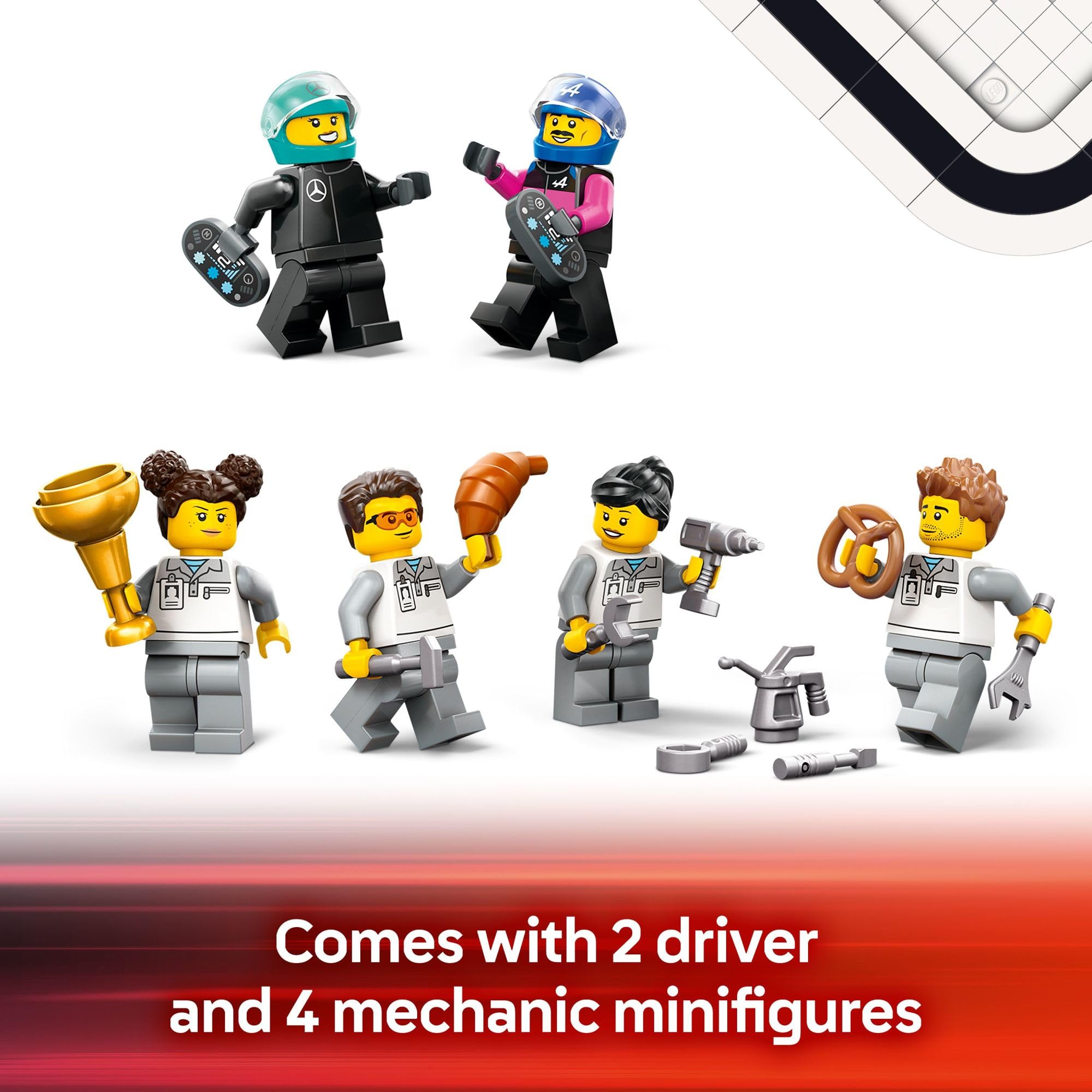 Foto 7 pulgar | Garaje De Juguete Lego City F1 Y Autos Mercedes-amg Y Alpine 60444 - Venta Internacional.