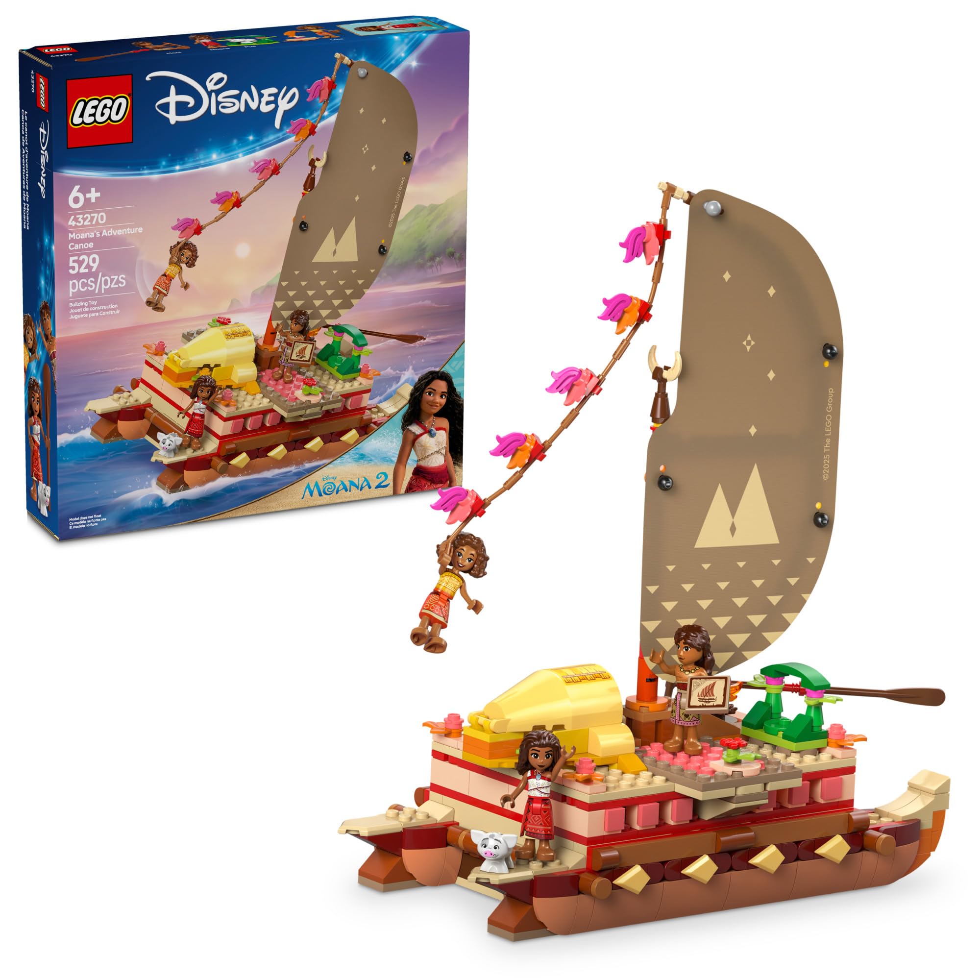 Set De Juguetes De Construcción Lego Disney Moana's Adventure Canoe 6+ - Venta Internacional.