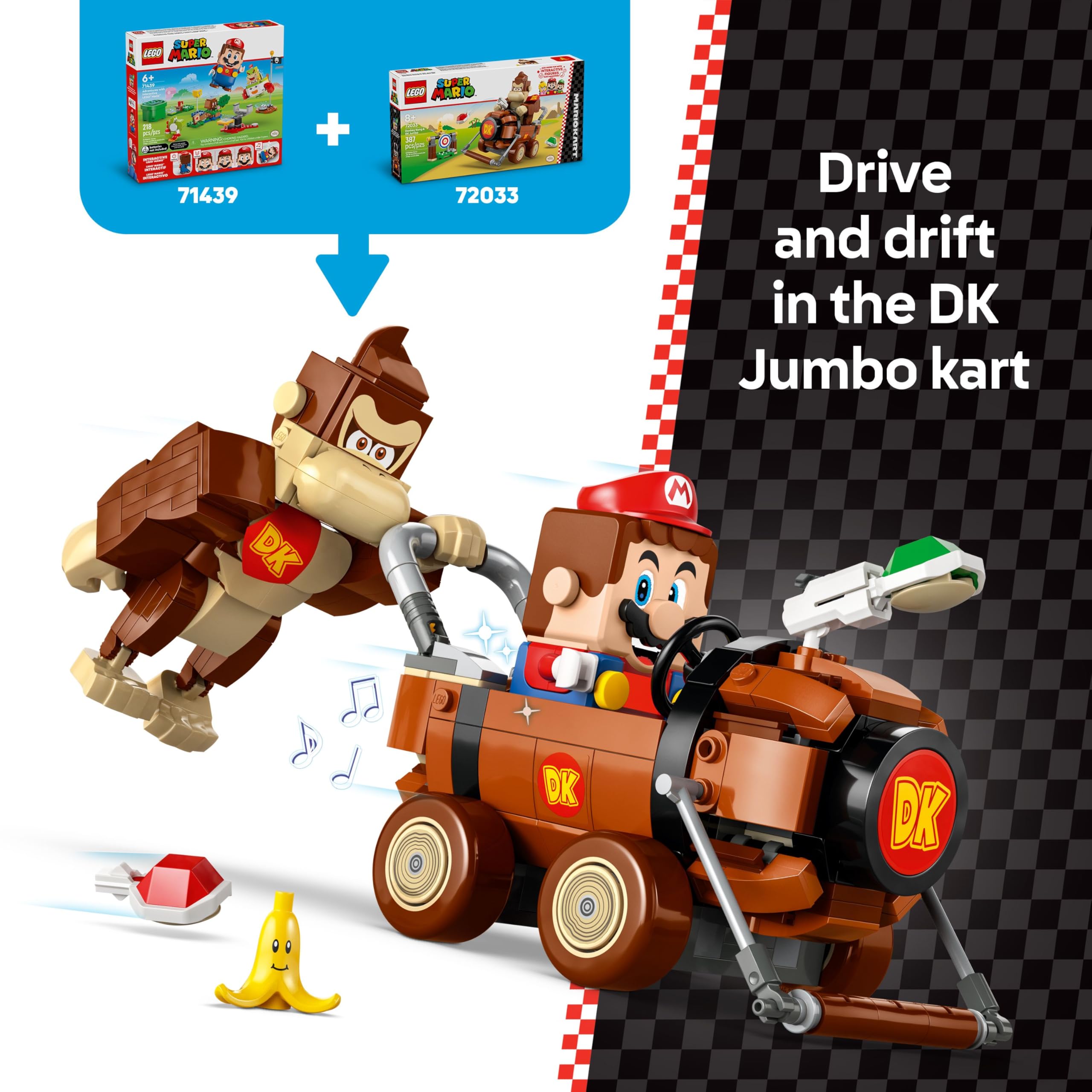 Foto 4 pulgar | Set De Construcción De Juguetes Lego Super Mario Kart Donkey Kong - Venta Internacional.