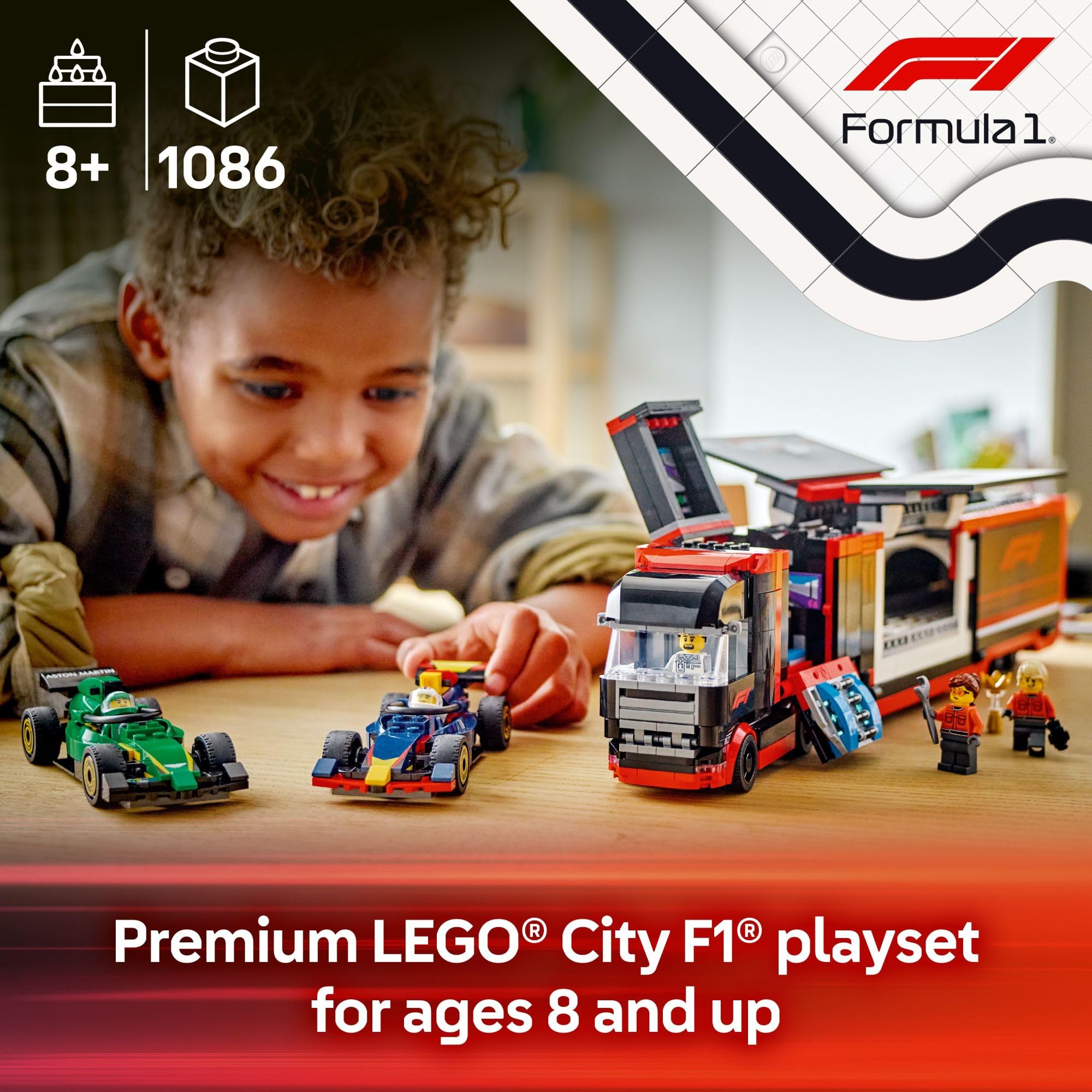 Foto 3 pulgar | Set De Construcción De Juguetes Lego City F1 Truck Con Coches Rb20 Y Amr24 F1 - Venta Internacional.