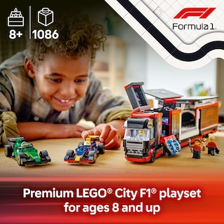 Foto 2 | Set De Construcción De Juguetes Lego City F1 Truck Con Coches Rb20 Y Amr24 F1 - Venta Internacional.