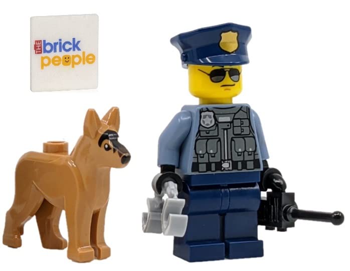 Minifigura De Oficial De Policía De Lego City Con Perro Y Esposas - Venta Internacional.