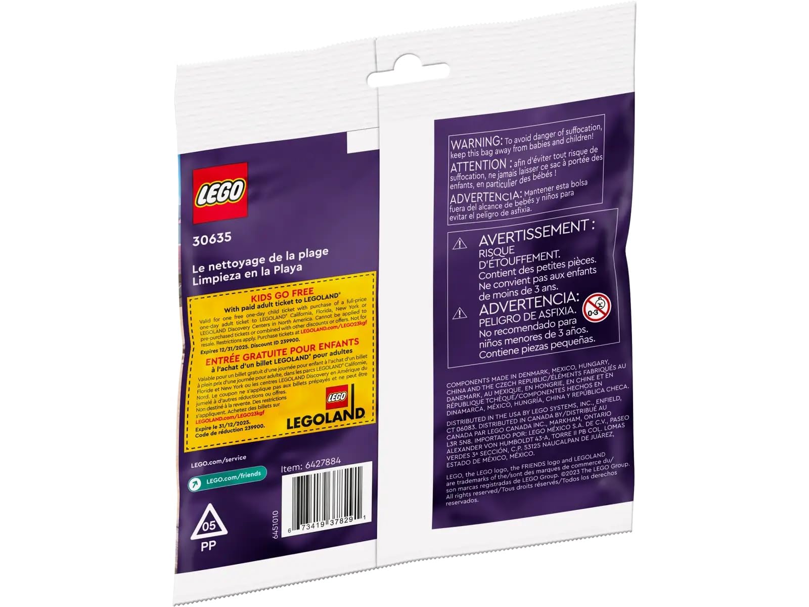 Foto 4 pulgar | Juego De Bolsas Toy Lego Beach Cleanup Friends 30635 Con 46 Piezas - Venta Internacional.