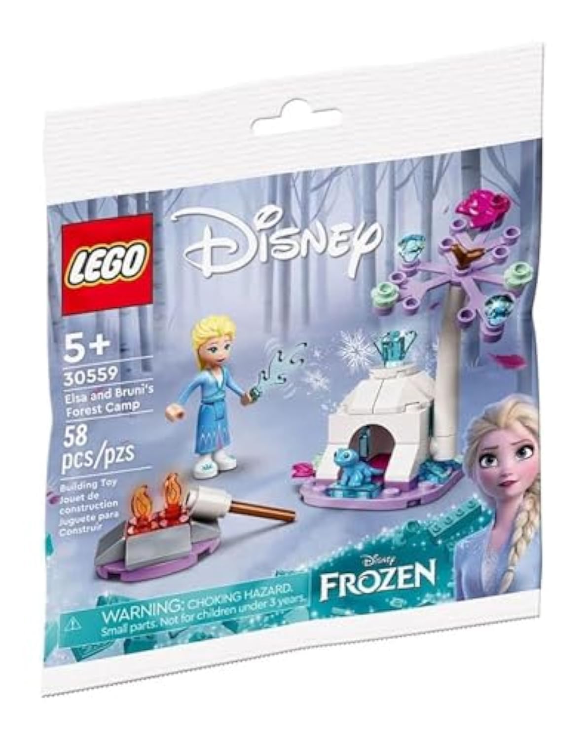 Foto 2 pulgar | Bolsa De Plástico Lego Frozen De Elsa Y Bruni En El Bosque Para Acampar 30559 - Venta Internacional.