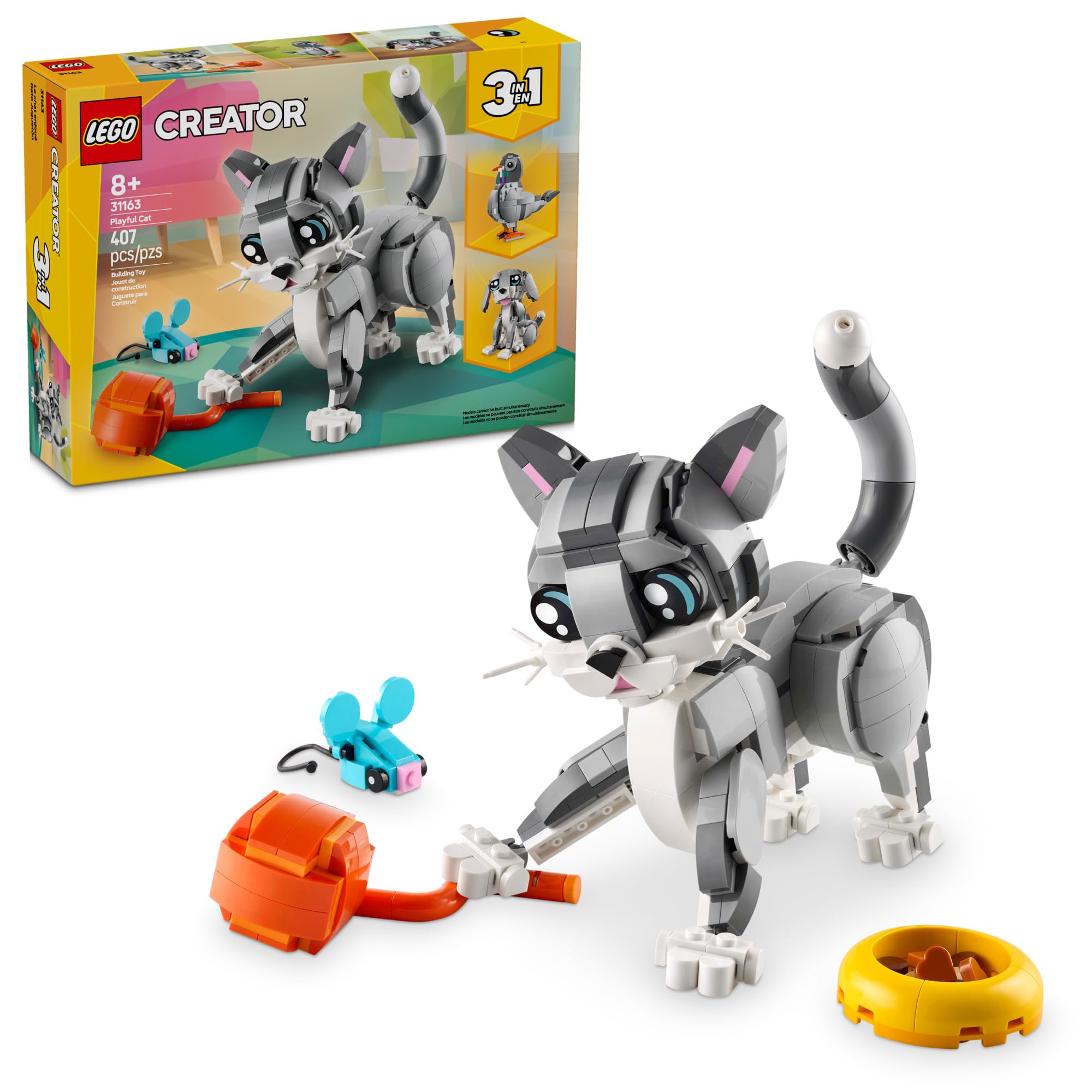 Juguete De Construcción Lego Creator 3 En 1 Playful Cat Con 3 Opciones - Venta Internacional.