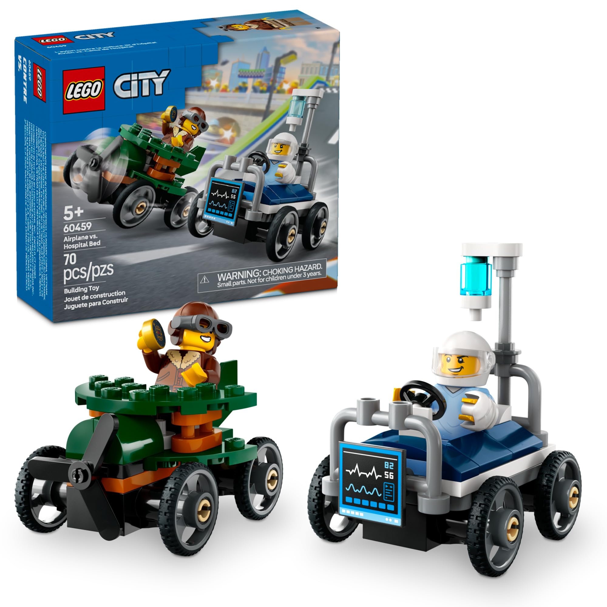 Foto 2 pulgar | Pack De Coches De Carreras Lego City De Avión Contra Cama De Hospital De Juguete De Más De 5 Años - Venta Internacion